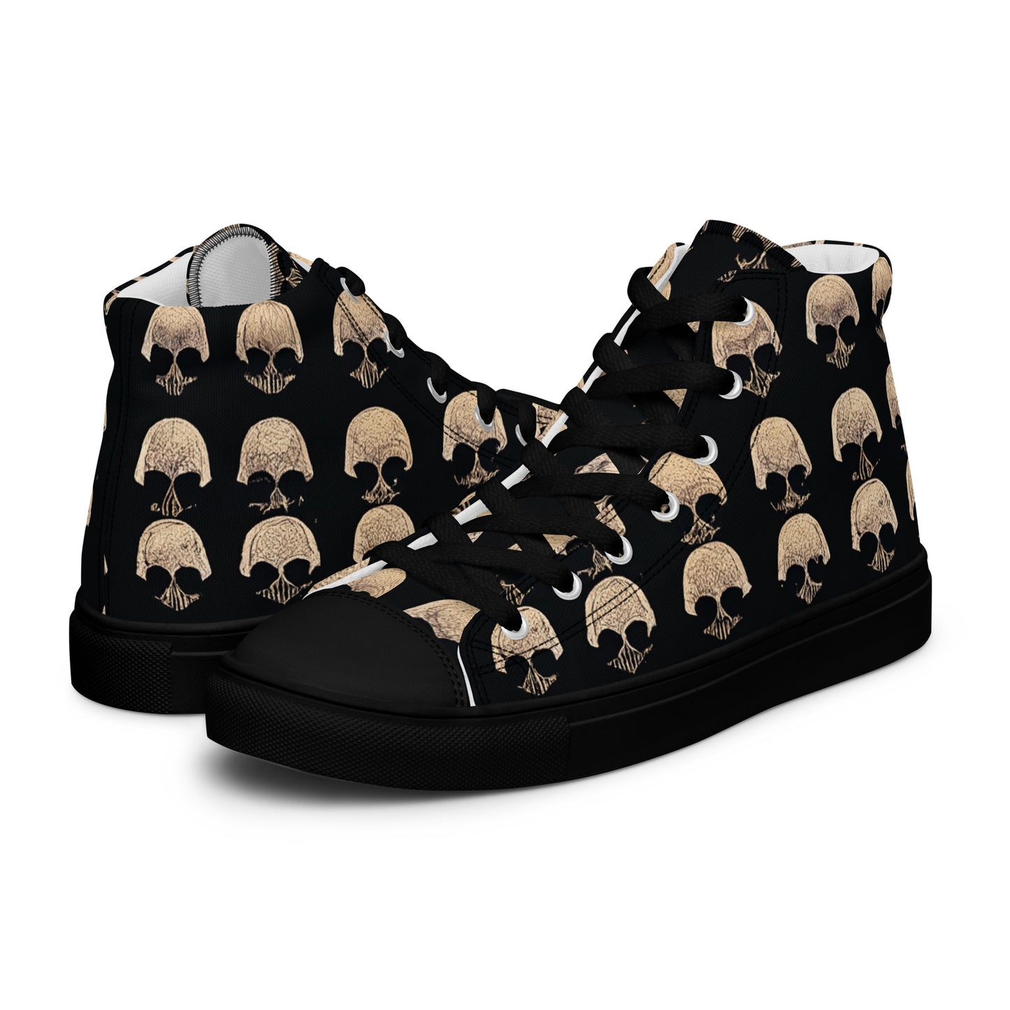 Skulls Grid Women’s high top canvas shoes