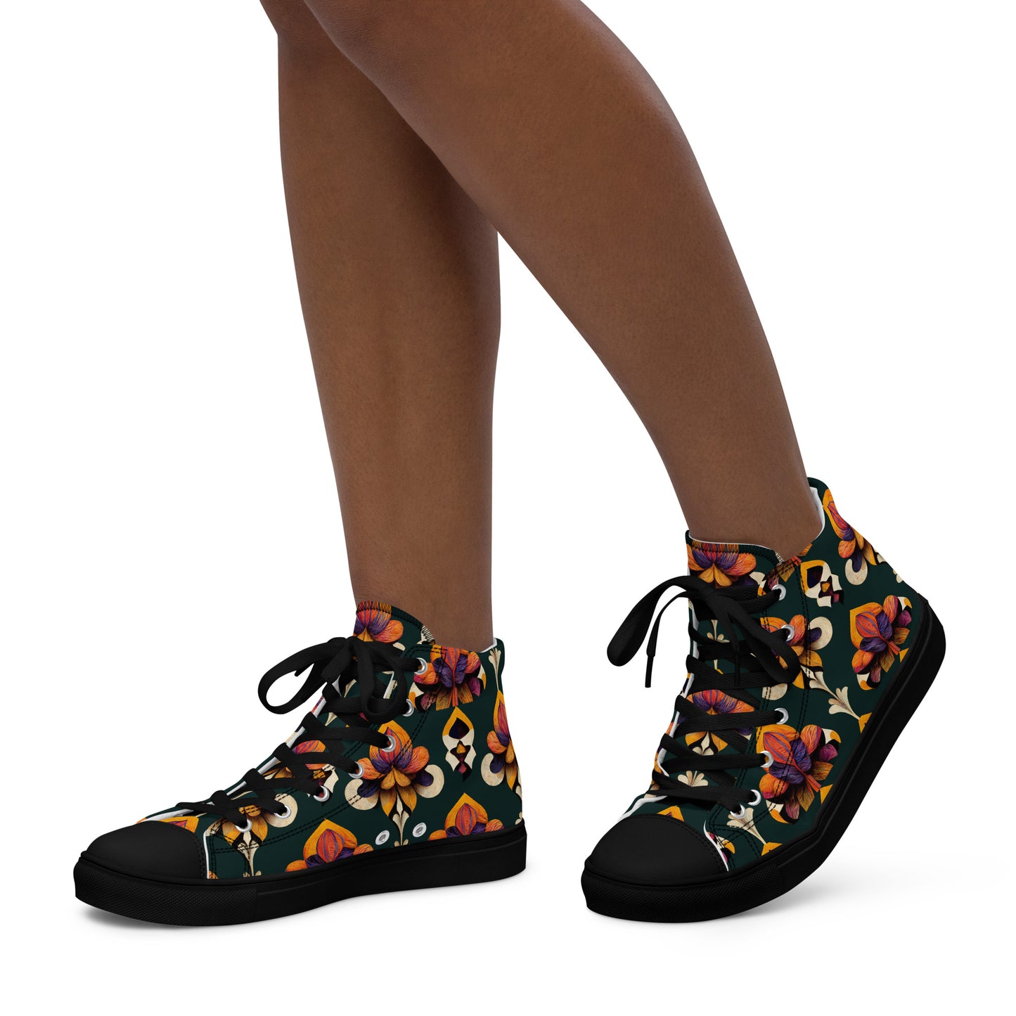 Taza’s Radiant Petals Women’s high top canvas shoes