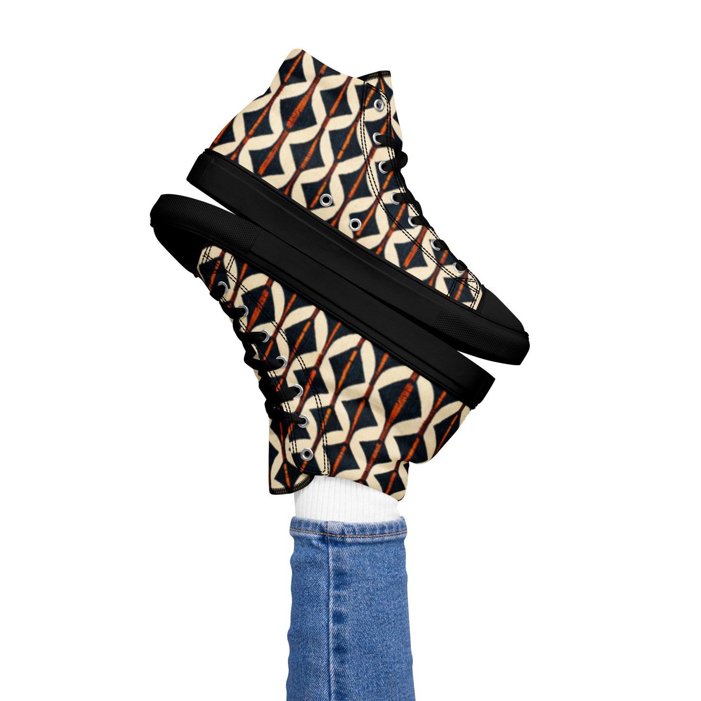 Tribal Tones In Harmony Women’s high top canvas shoes