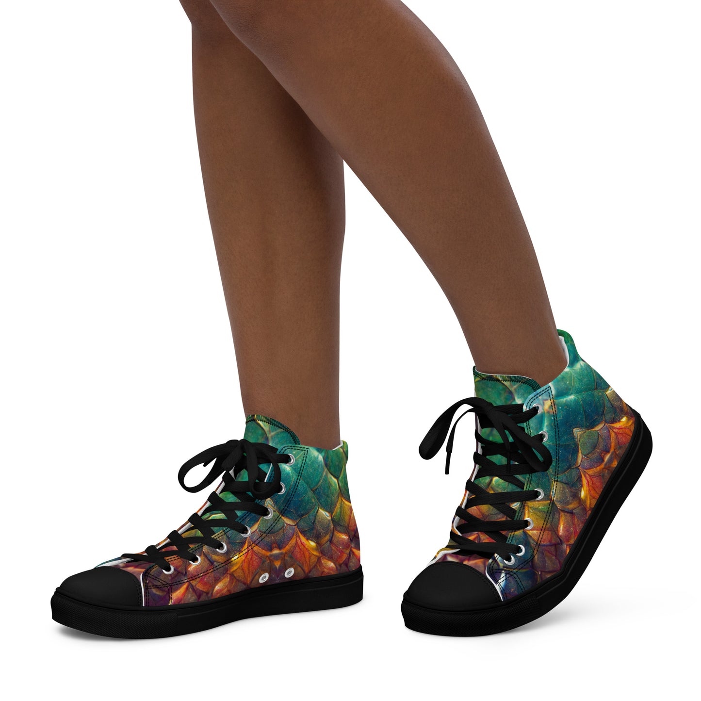 Prismijimmy, the Rainbow Guardian Dragon Women’s high top canvas shoes