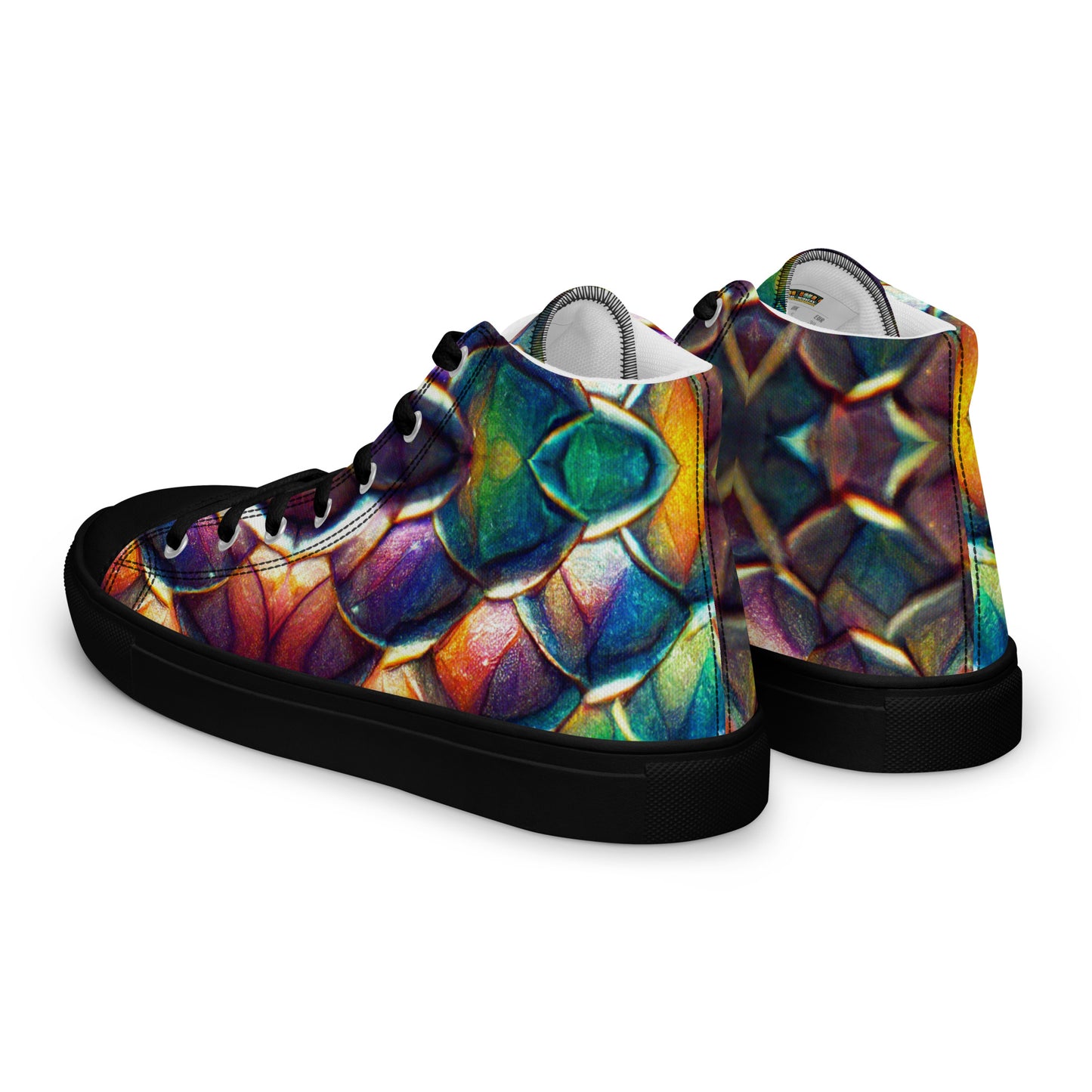 Margonithia, the Glittering Rainbow Sovereign Women’s high top canvas shoes