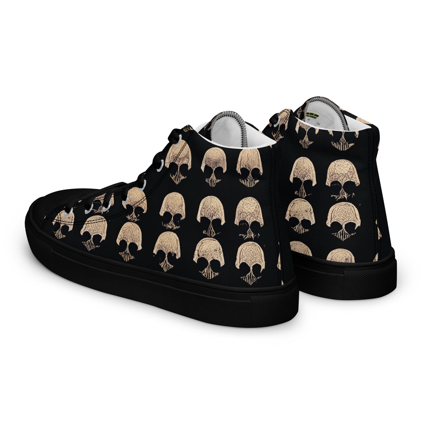 Skulls Grid Women’s high top canvas shoes