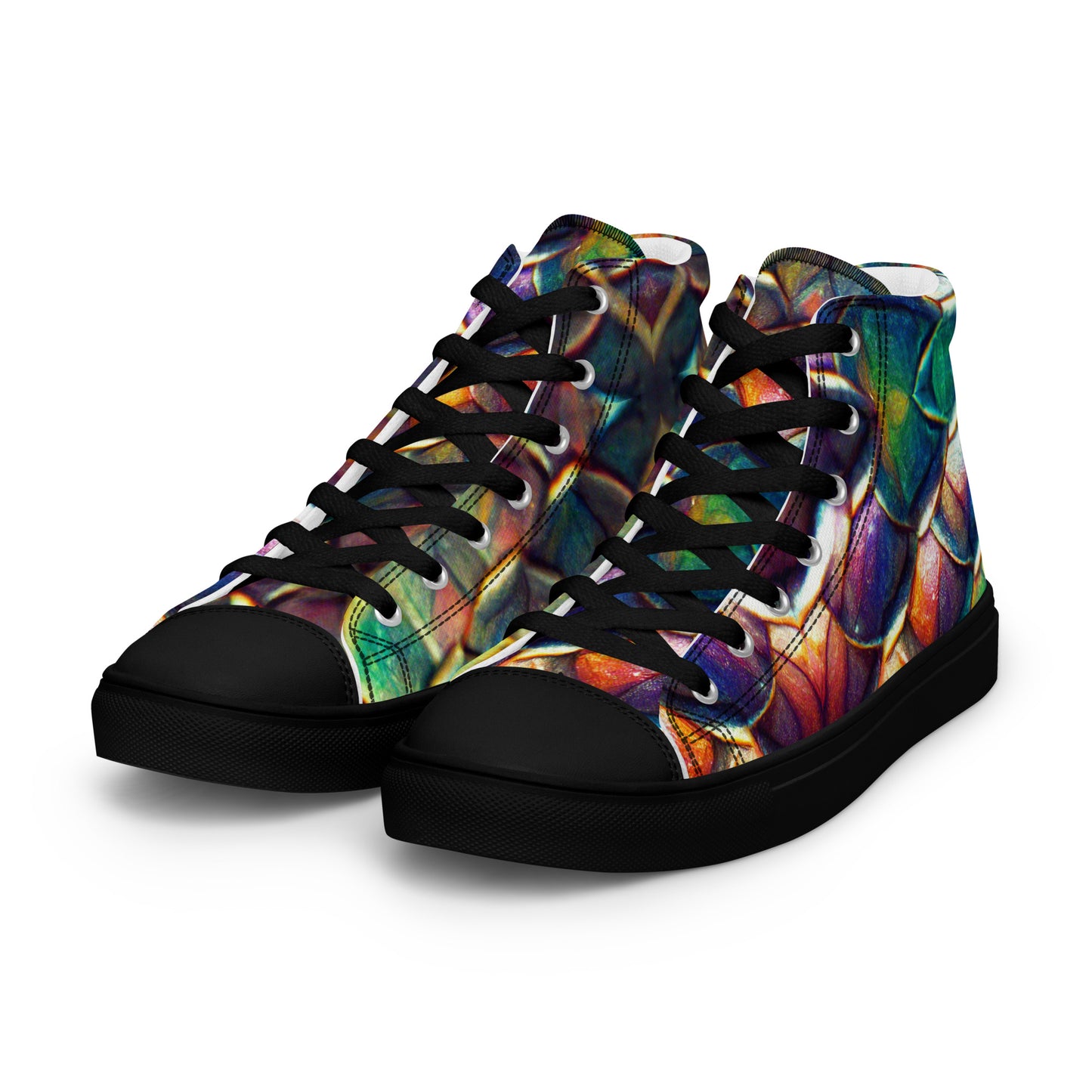 Margonithia, the Glittering Rainbow Sovereign Women’s high top canvas shoes