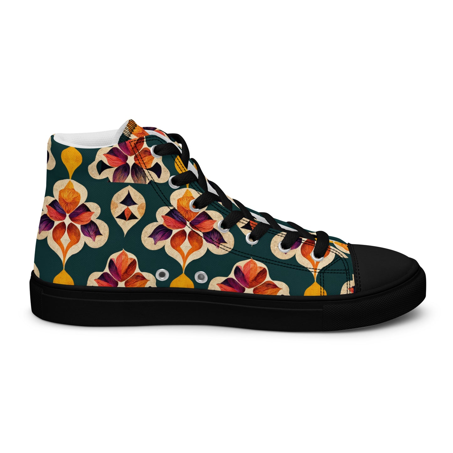 Ifrane’s Rainbow Blossoms Women’s high top canvas shoes