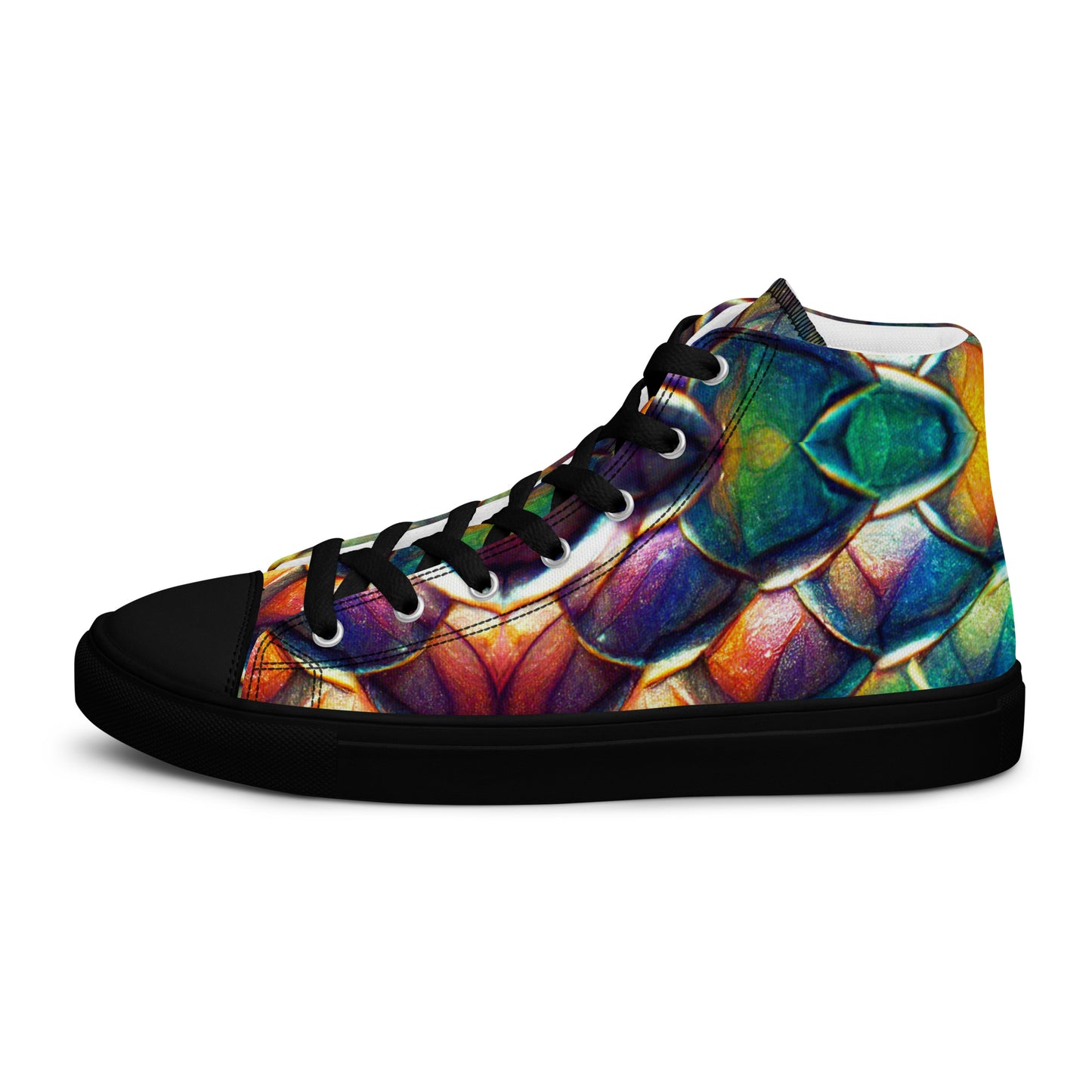 Margonithia, the Glittering Rainbow Sovereign Women’s high top canvas shoes