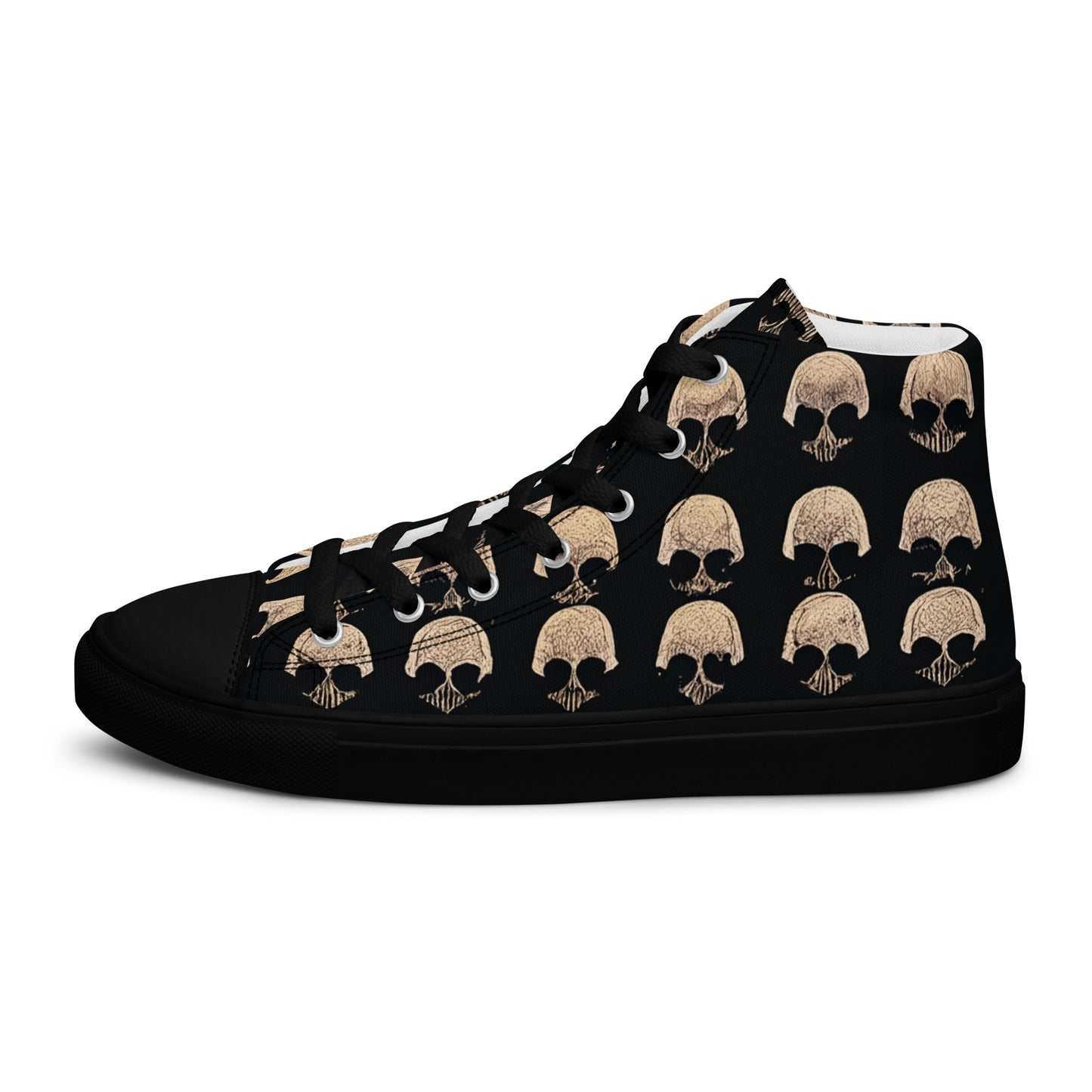 Skulls Grid Women’s high top canvas shoes