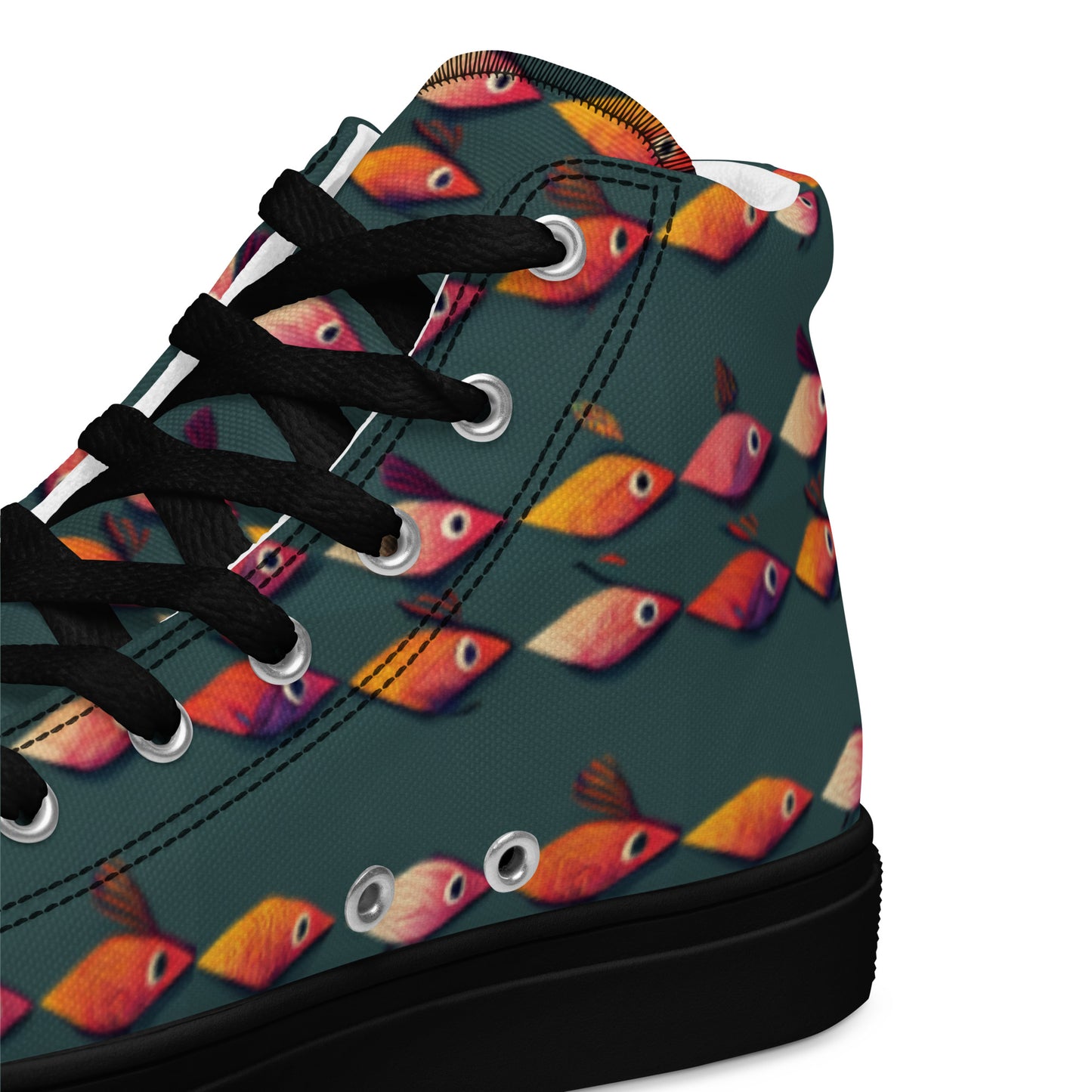 Brilliant Fish Brigade Women’s high top canvas shoes