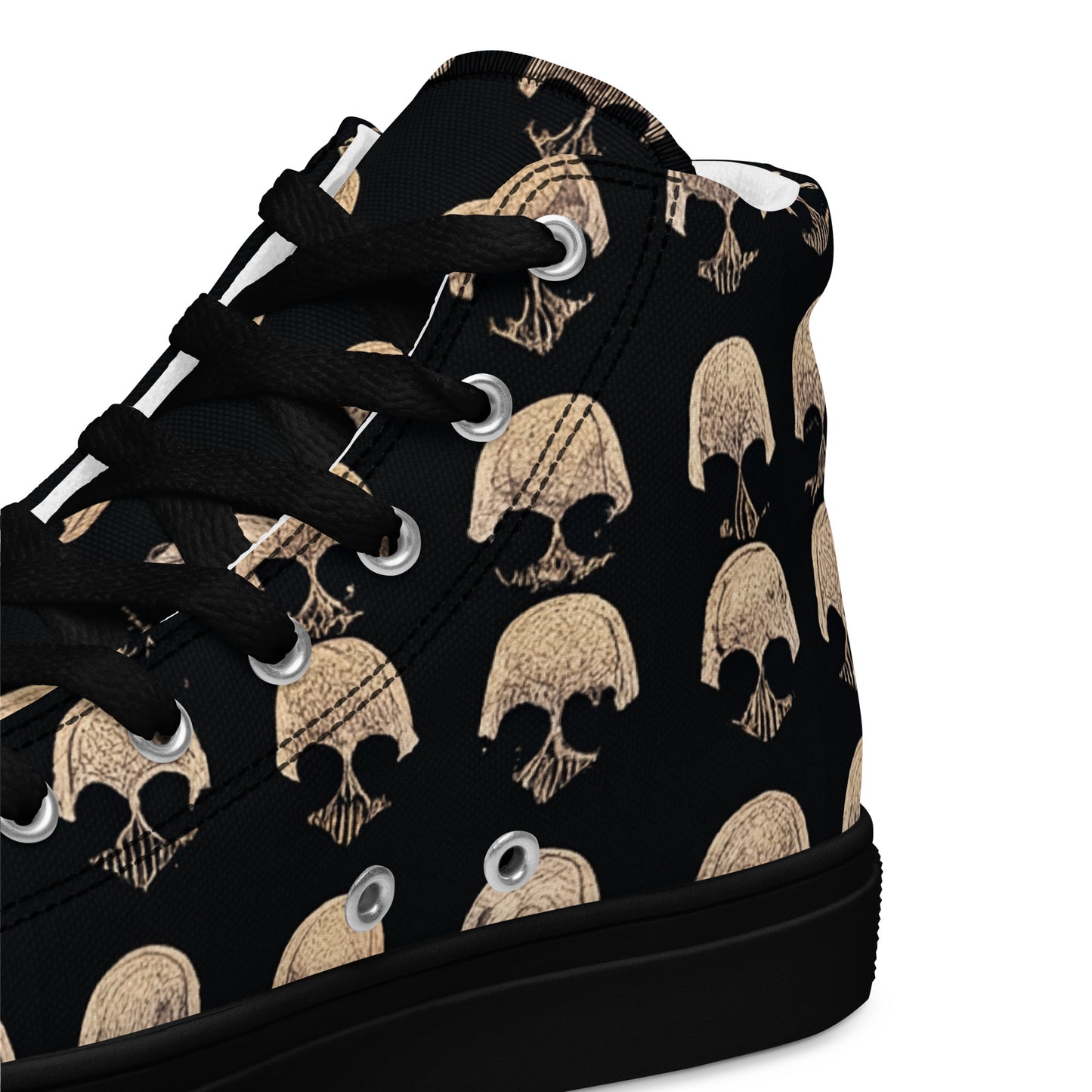 Skulls Grid Women’s high top canvas shoes