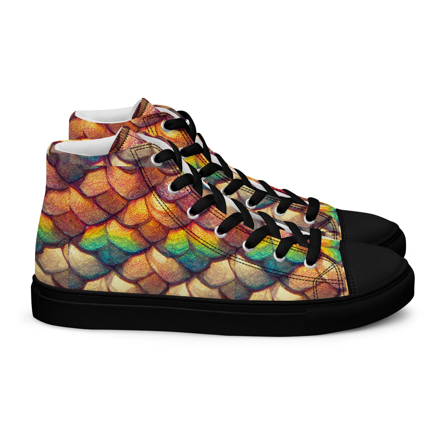 Cloeyra, the Radiant Aether Dragon Women’s high top canvas shoes