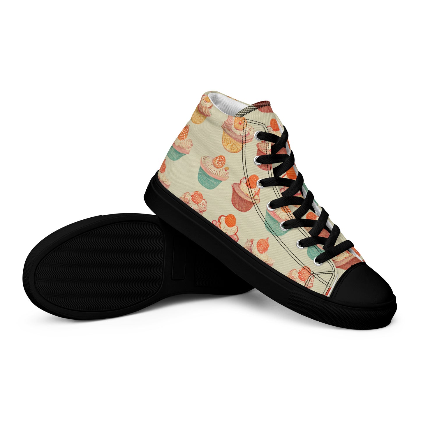 Cupcakery Women’s high top canvas shoes