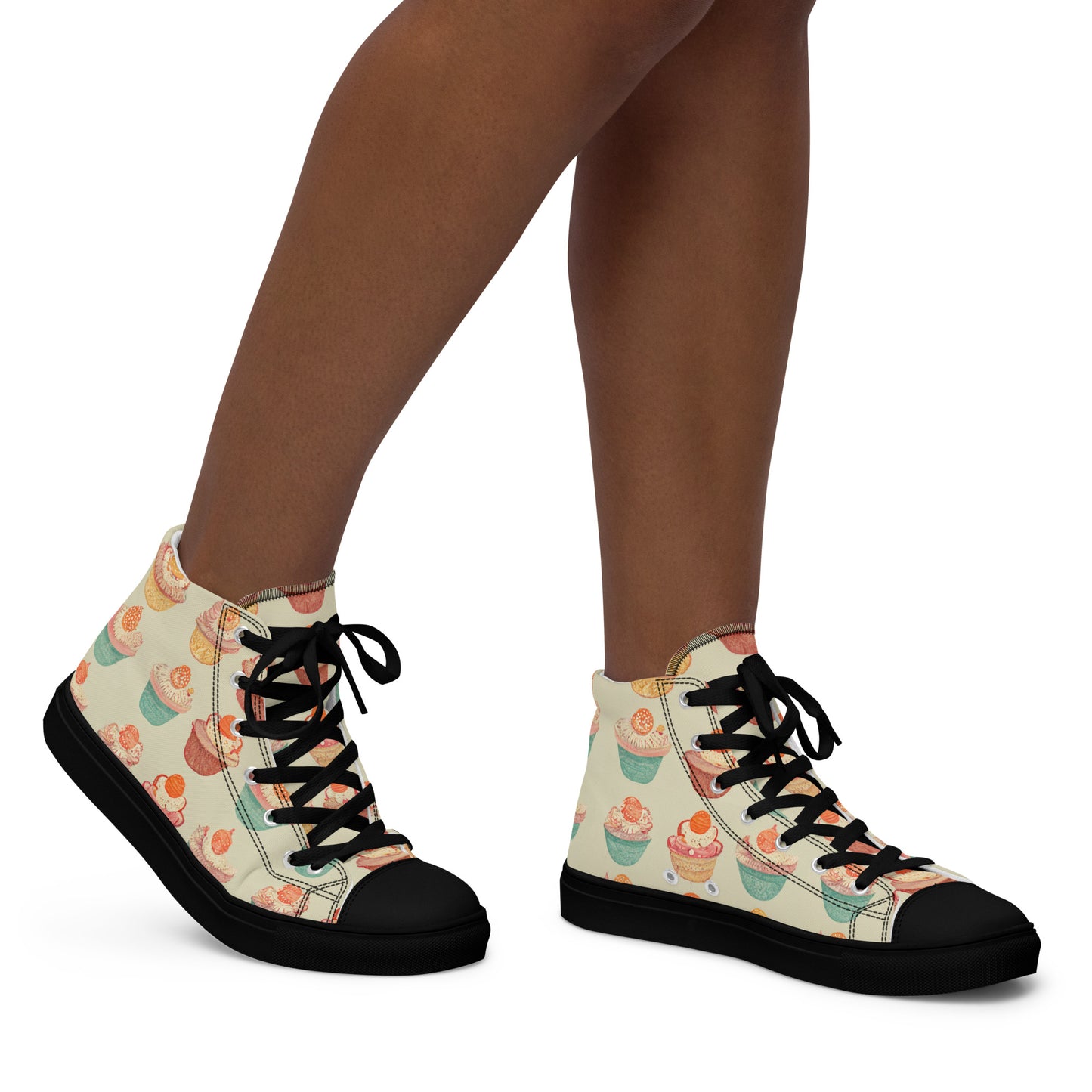 Cupcakery Women’s high top canvas shoes