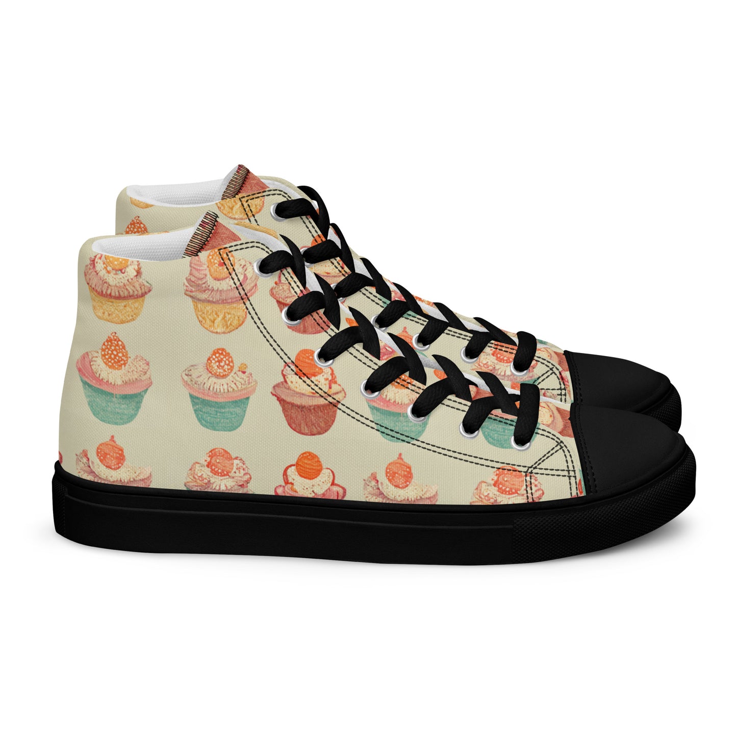 Cupcakery Women’s high top canvas shoes