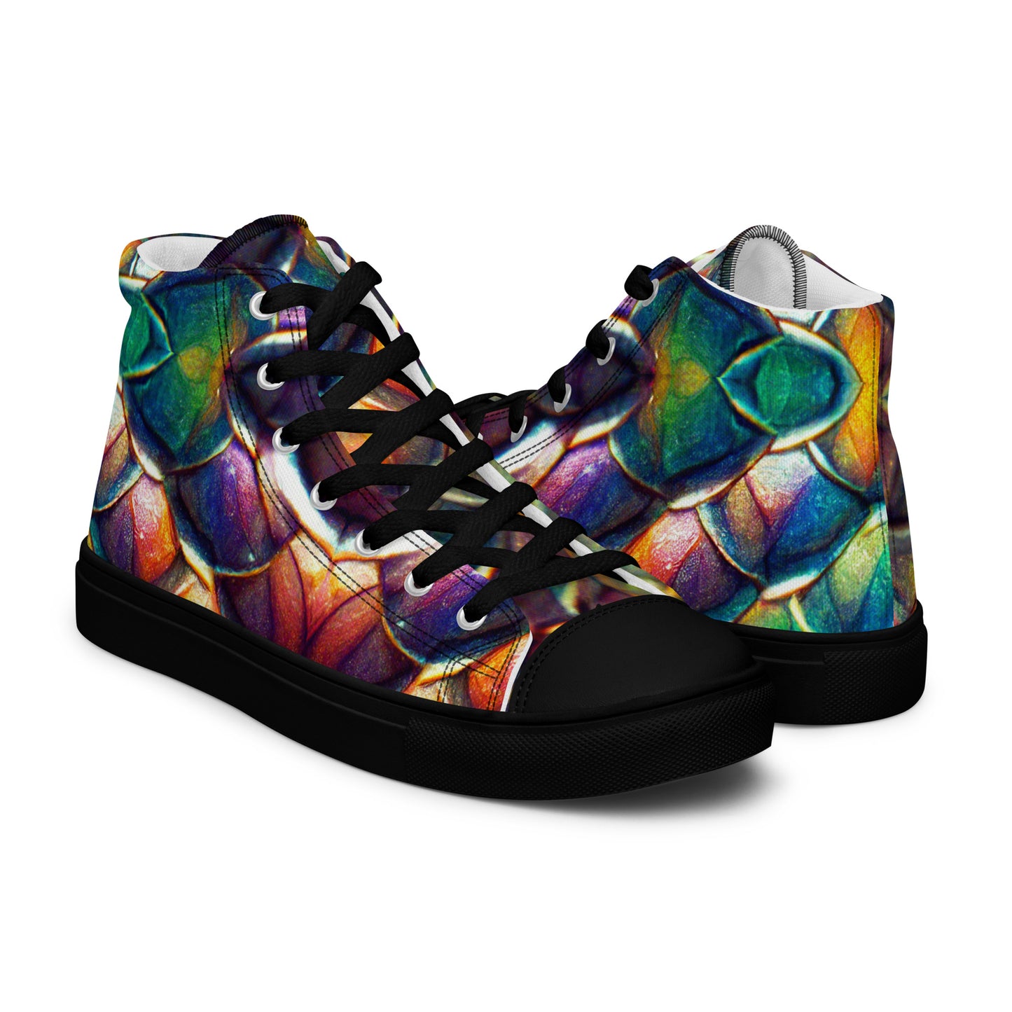 Margonithia, the Glittering Rainbow Sovereign Women’s high top canvas shoes