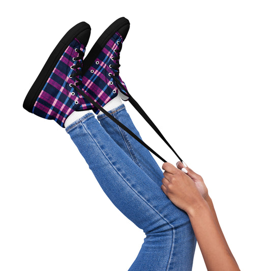 Royal Highlander Plaid Women’s high top canvas shoes