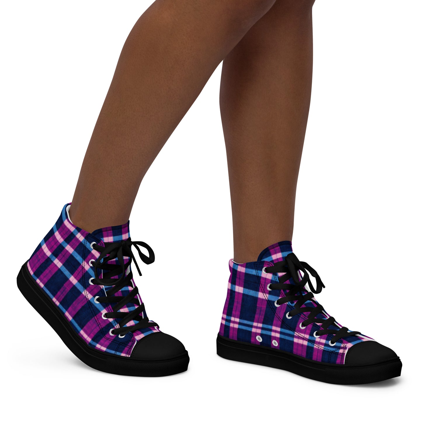 Royal Highlander Plaid Women’s high top canvas shoes