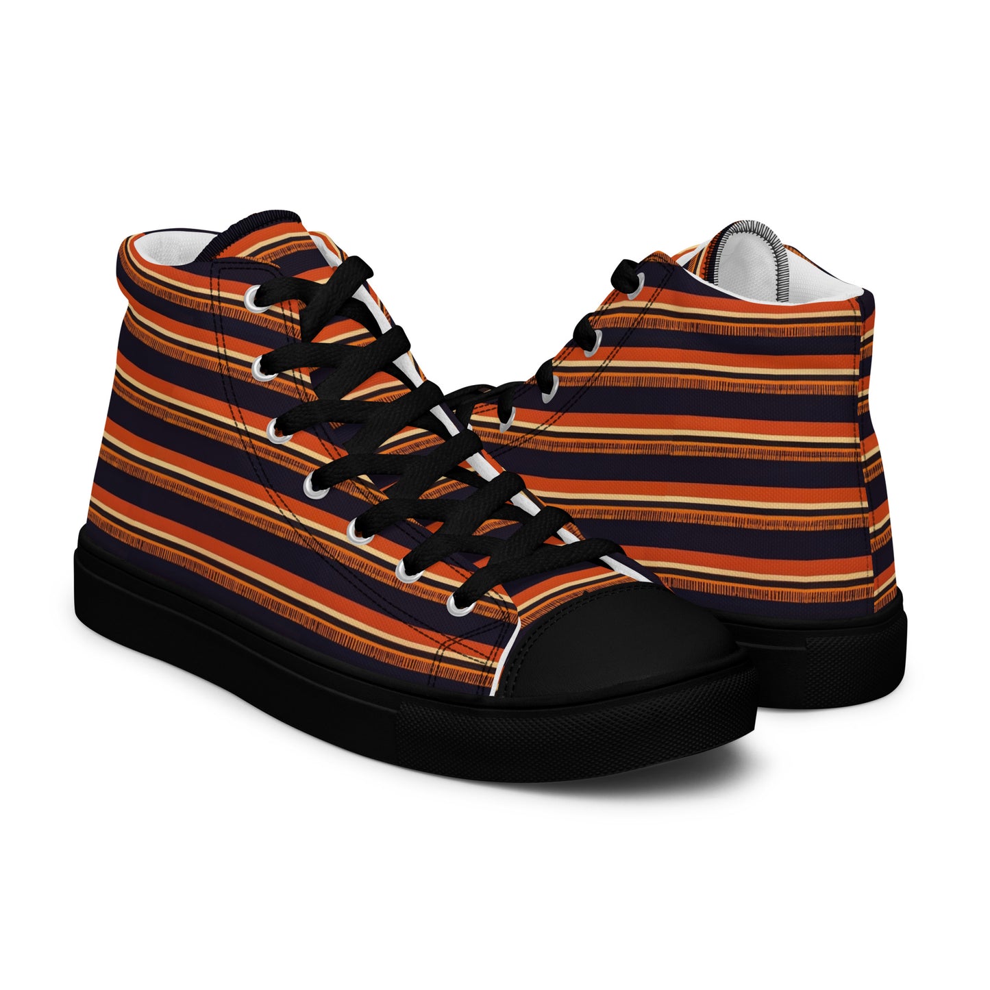 Savanna Sunset Stitches Women’s high top canvas shoes