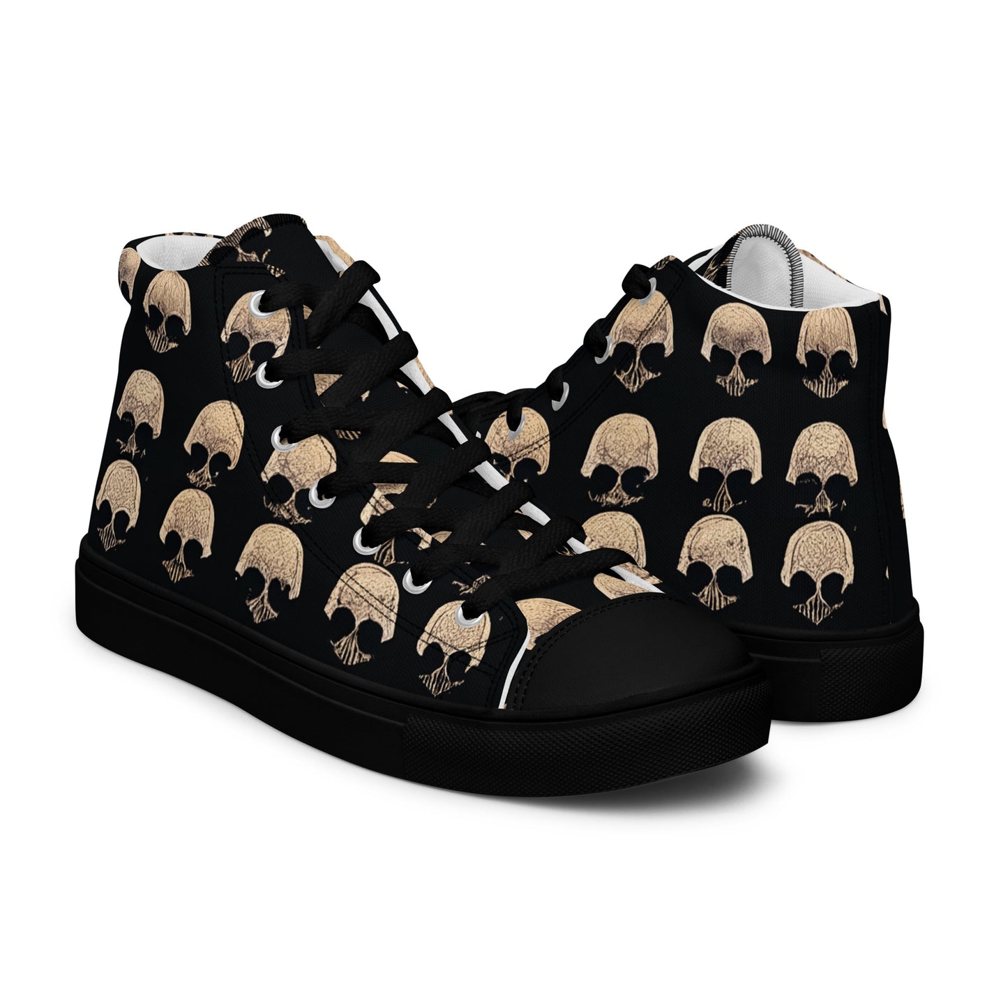 Skulls Grid Women’s high top canvas shoes