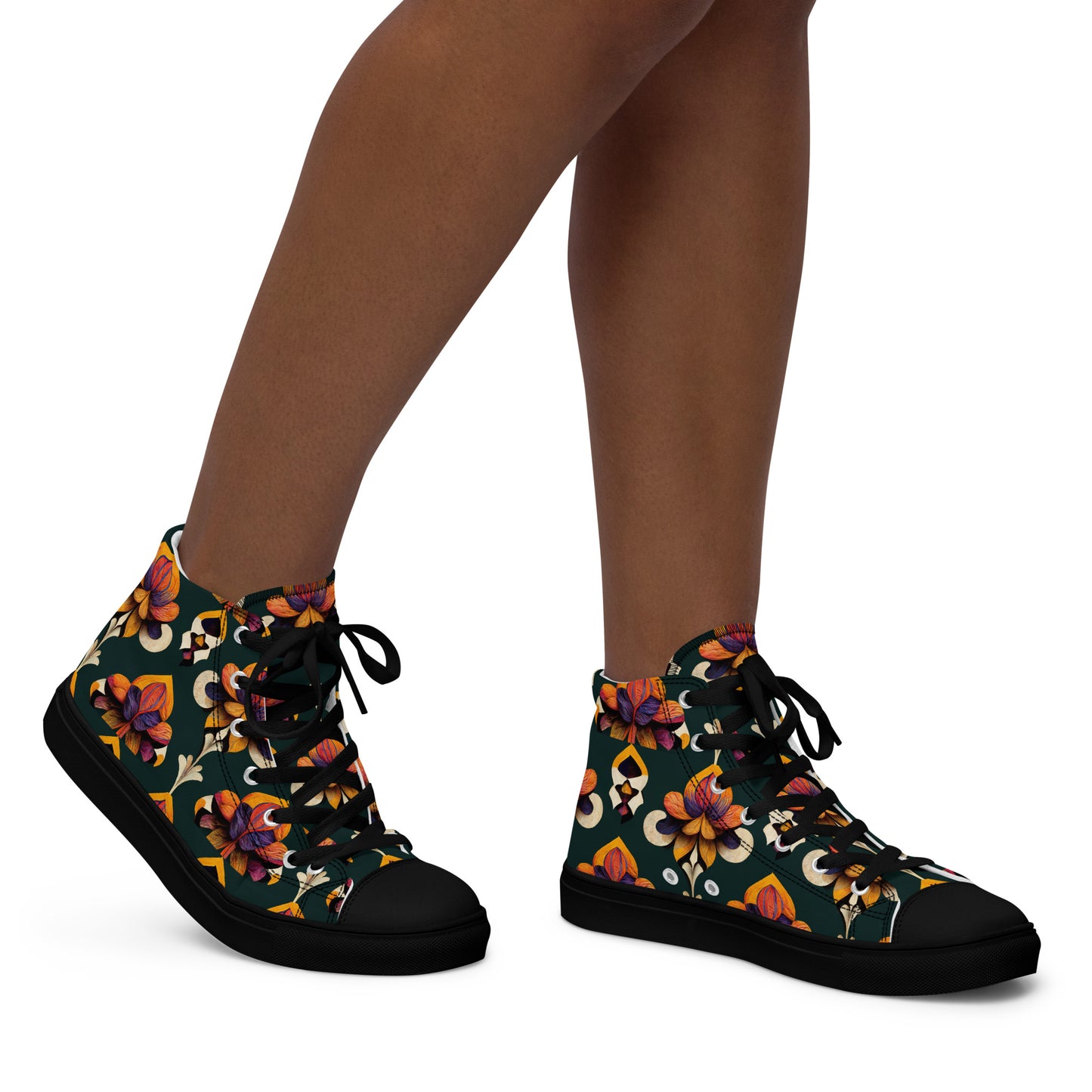 Taza’s Radiant Petals Women’s high top canvas shoes