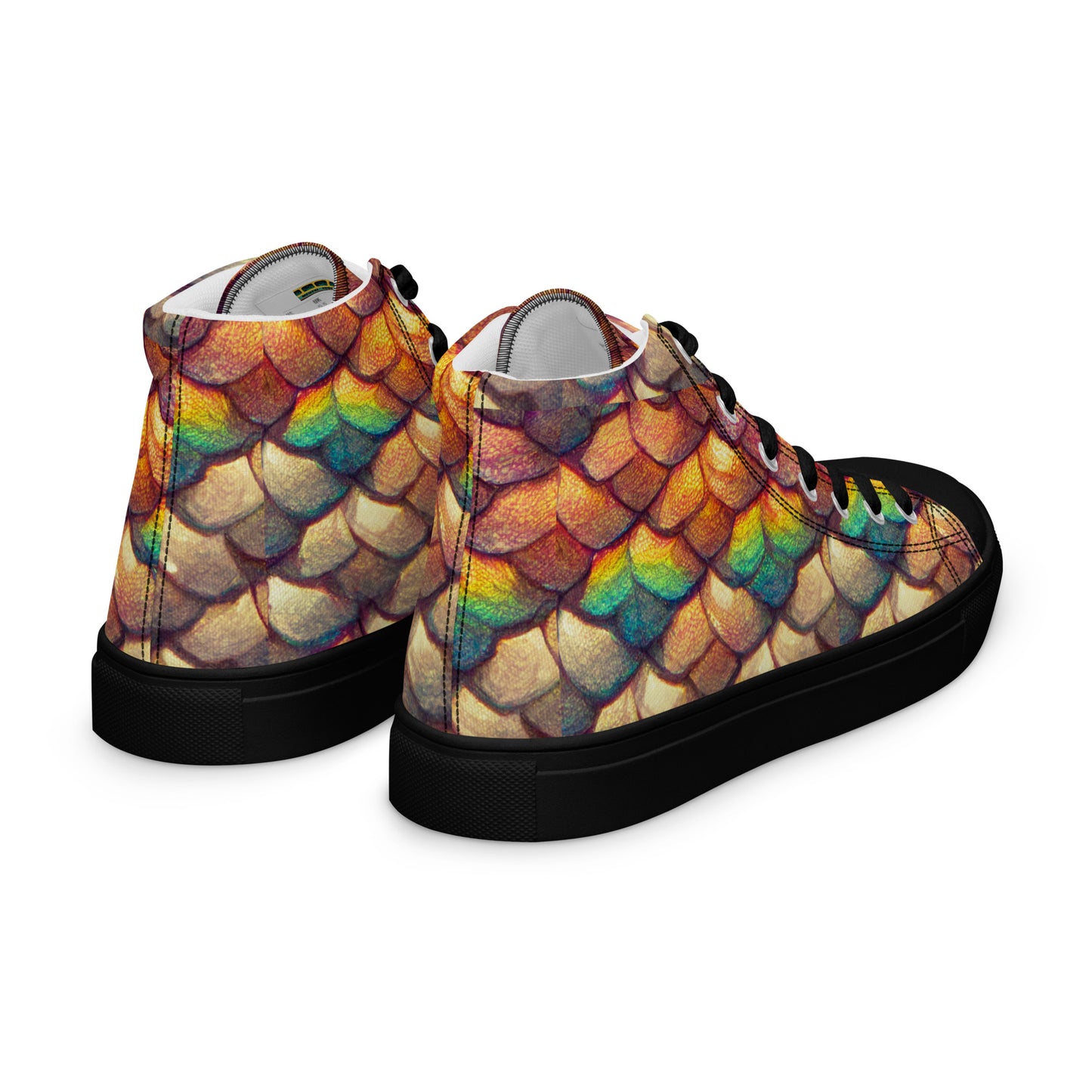 Cloeyra, the Radiant Aether Dragon Women’s high top canvas shoes