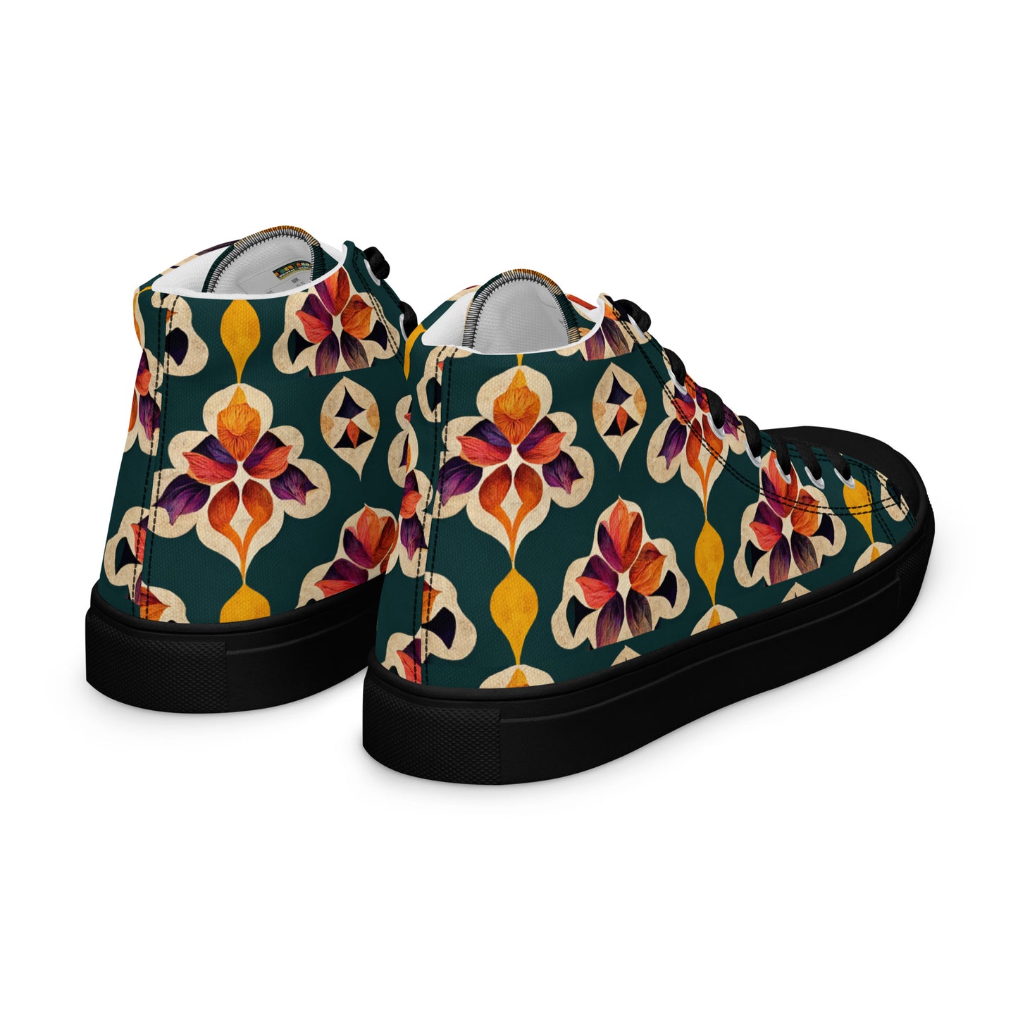 Ifrane’s Rainbow Blossoms Women’s high top canvas shoes