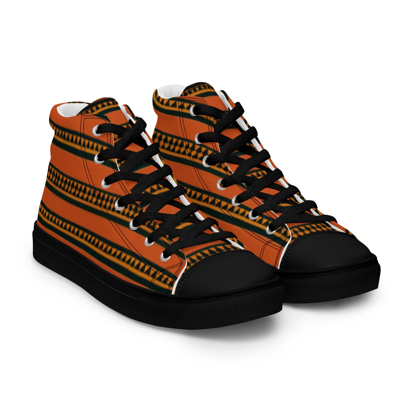 Timbuktu Tangerine Tapestry Women’s high top canvas shoes