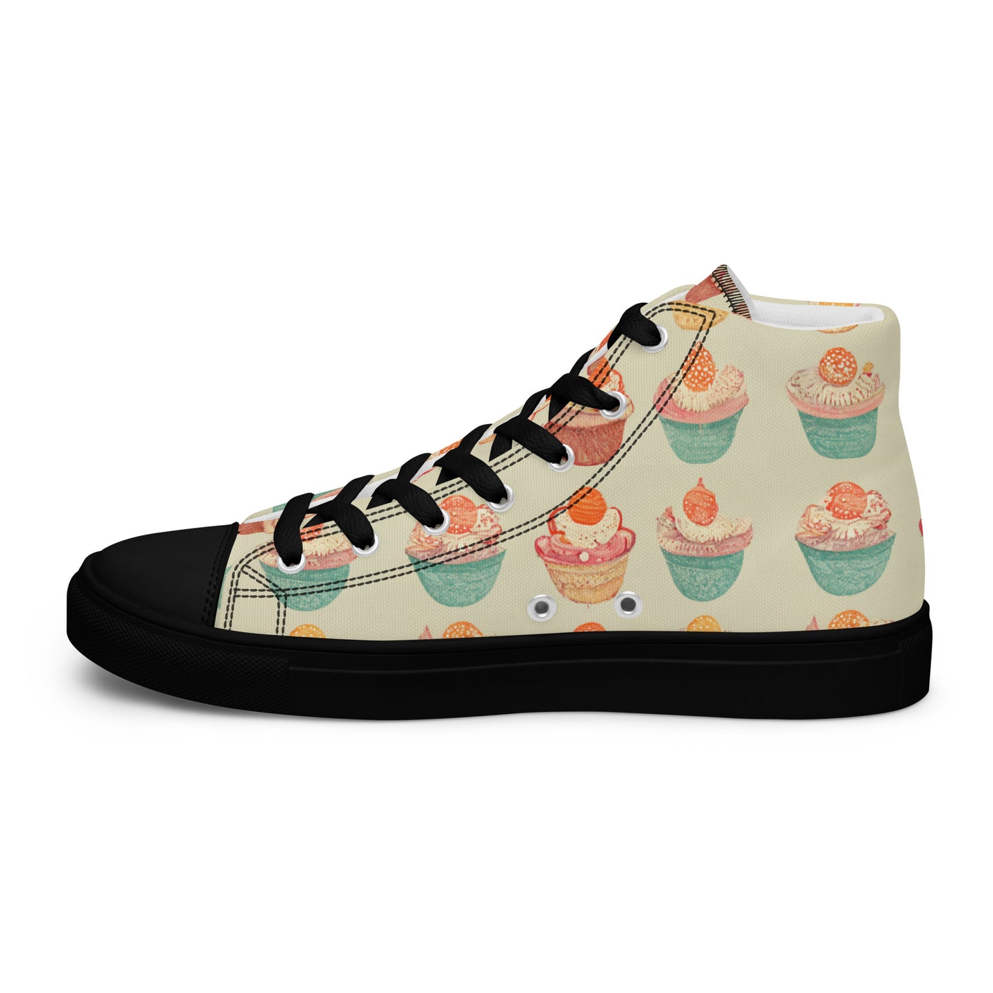 Cupcakery Women’s high top canvas shoes