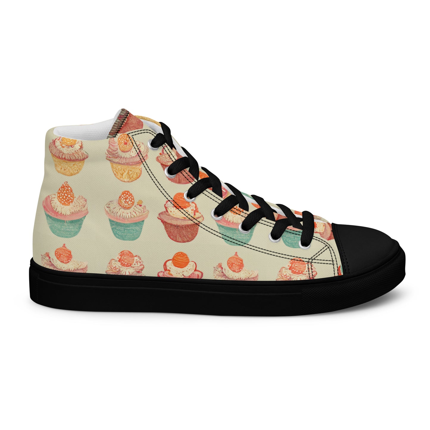 Cupcakery Women’s high top canvas shoes