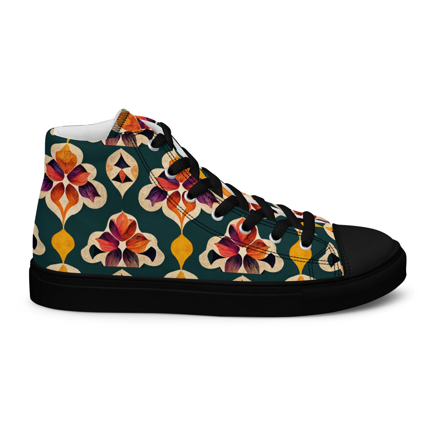 Ifrane’s Rainbow Blossoms Women’s high top canvas shoes