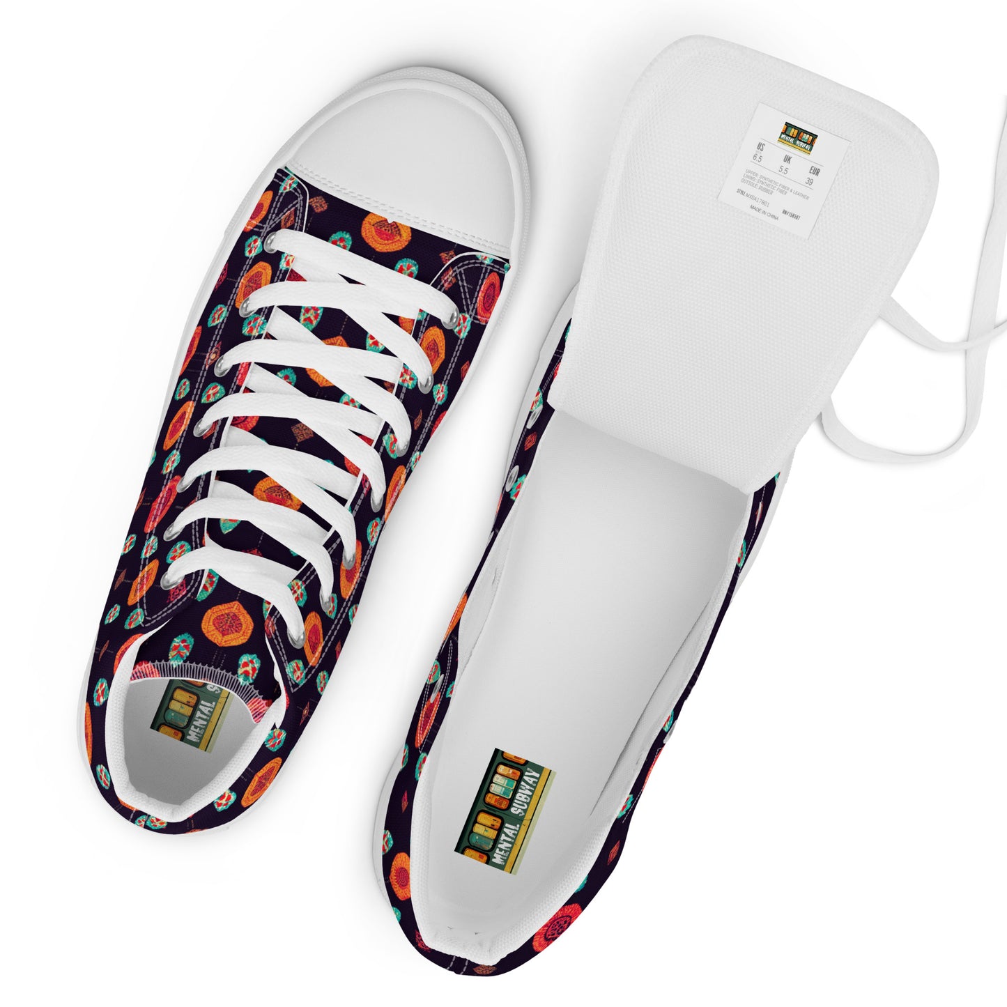 Free Spirited Flora Women’s high top canvas shoes