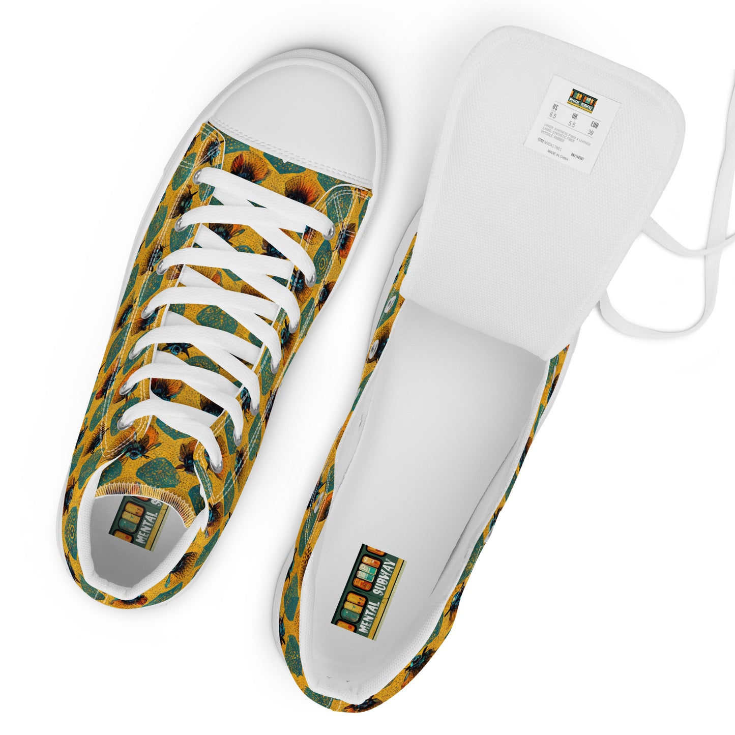 Honeycomb Whispers Women’s high top canvas shoes