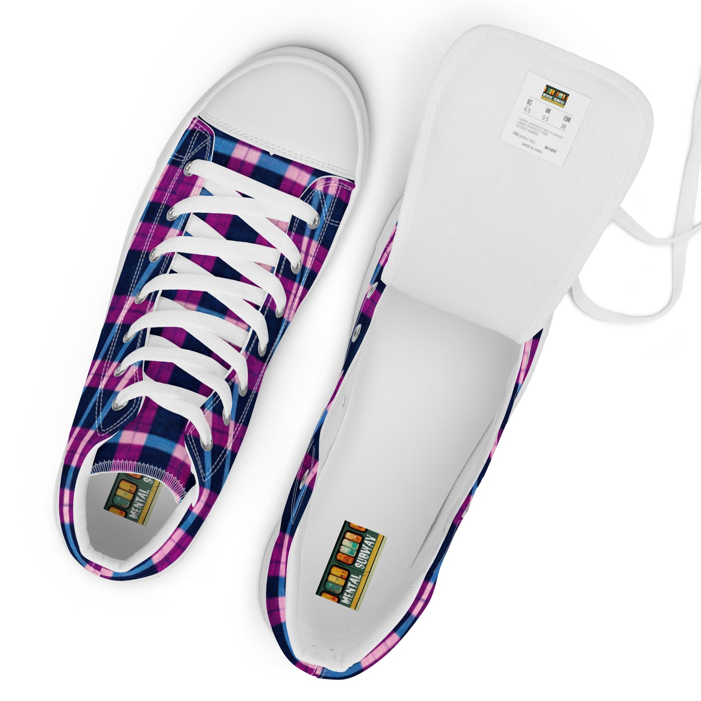 Royal Highlander Plaid Women’s high top canvas shoes