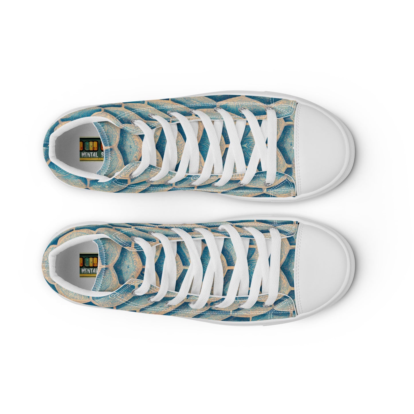 Seafoam Scales Women’s high top canvas shoes