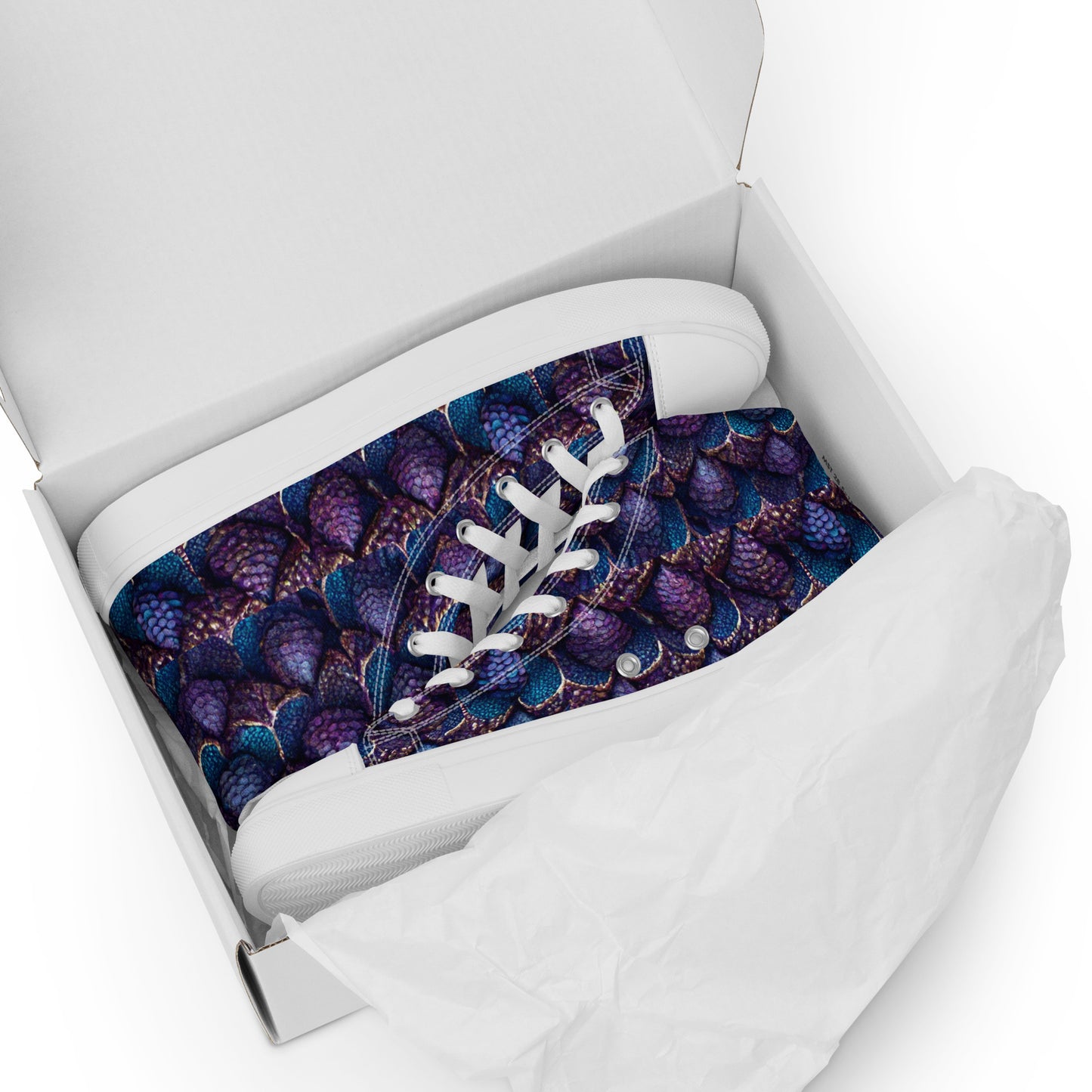 Luminosa, the Radiant Amethyst Drakon Women’s high top canvas shoes