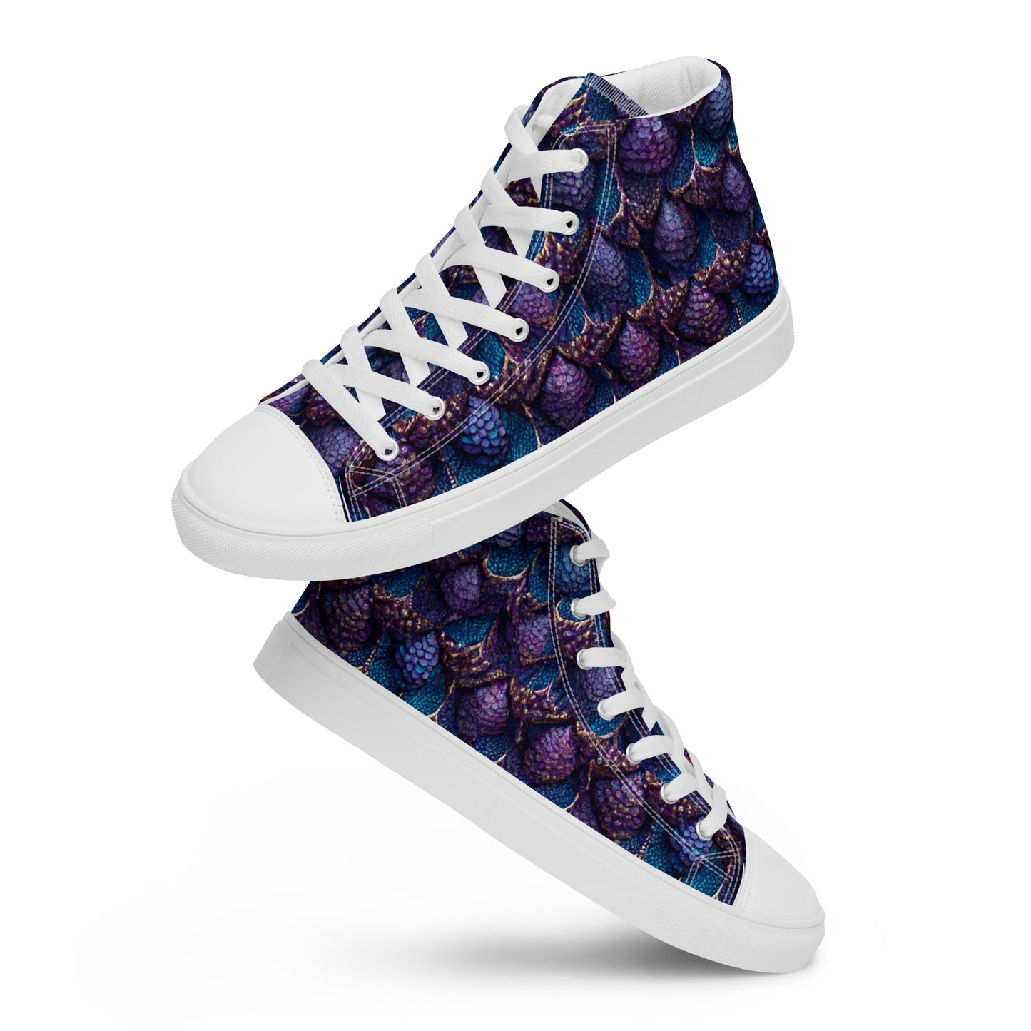 Luminosa, the Radiant Amethyst Drakon Women’s high top canvas shoes