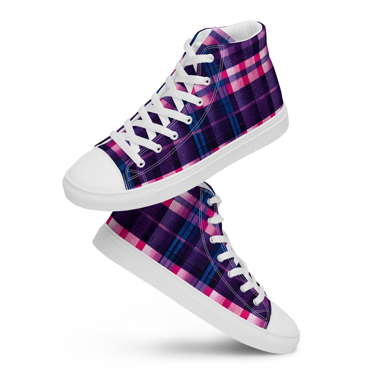 Berry Delight Plaid Women’s high top canvas shoes