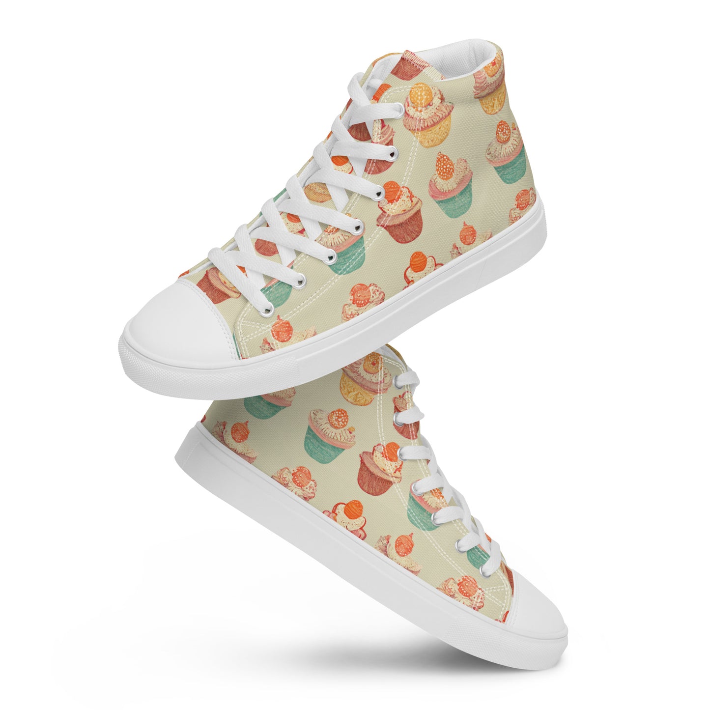 Cupcakery Women’s high top canvas shoes