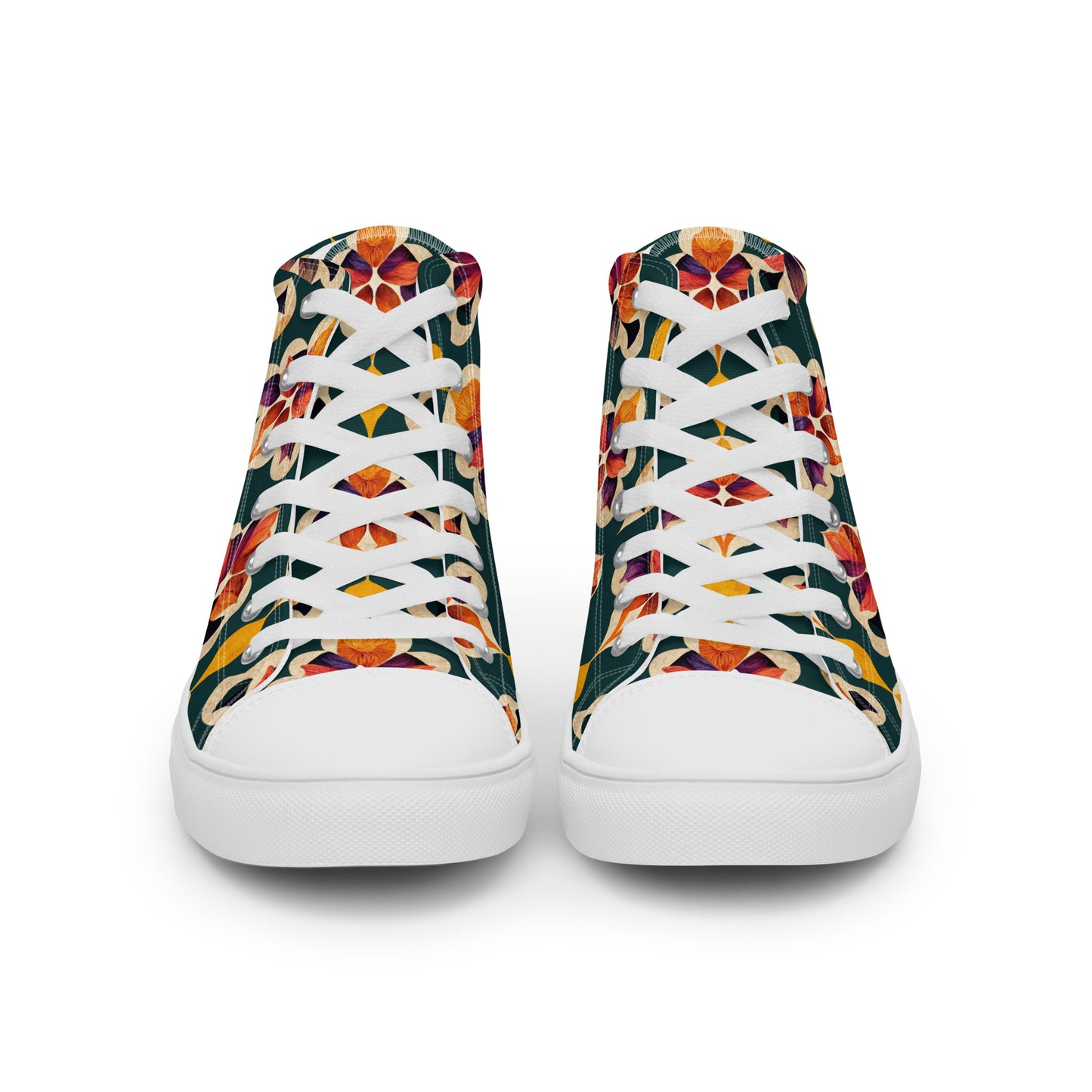 Ifrane’s Rainbow Blossoms Women’s high top canvas shoes