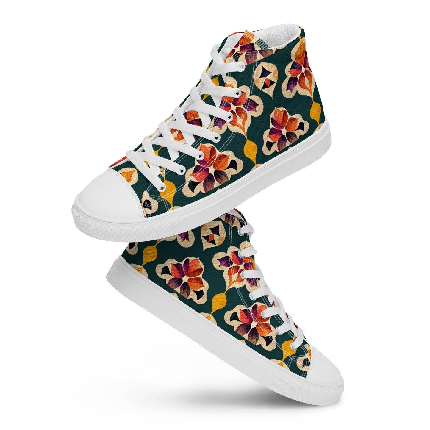 Ifrane’s Rainbow Blossoms Women’s high top canvas shoes