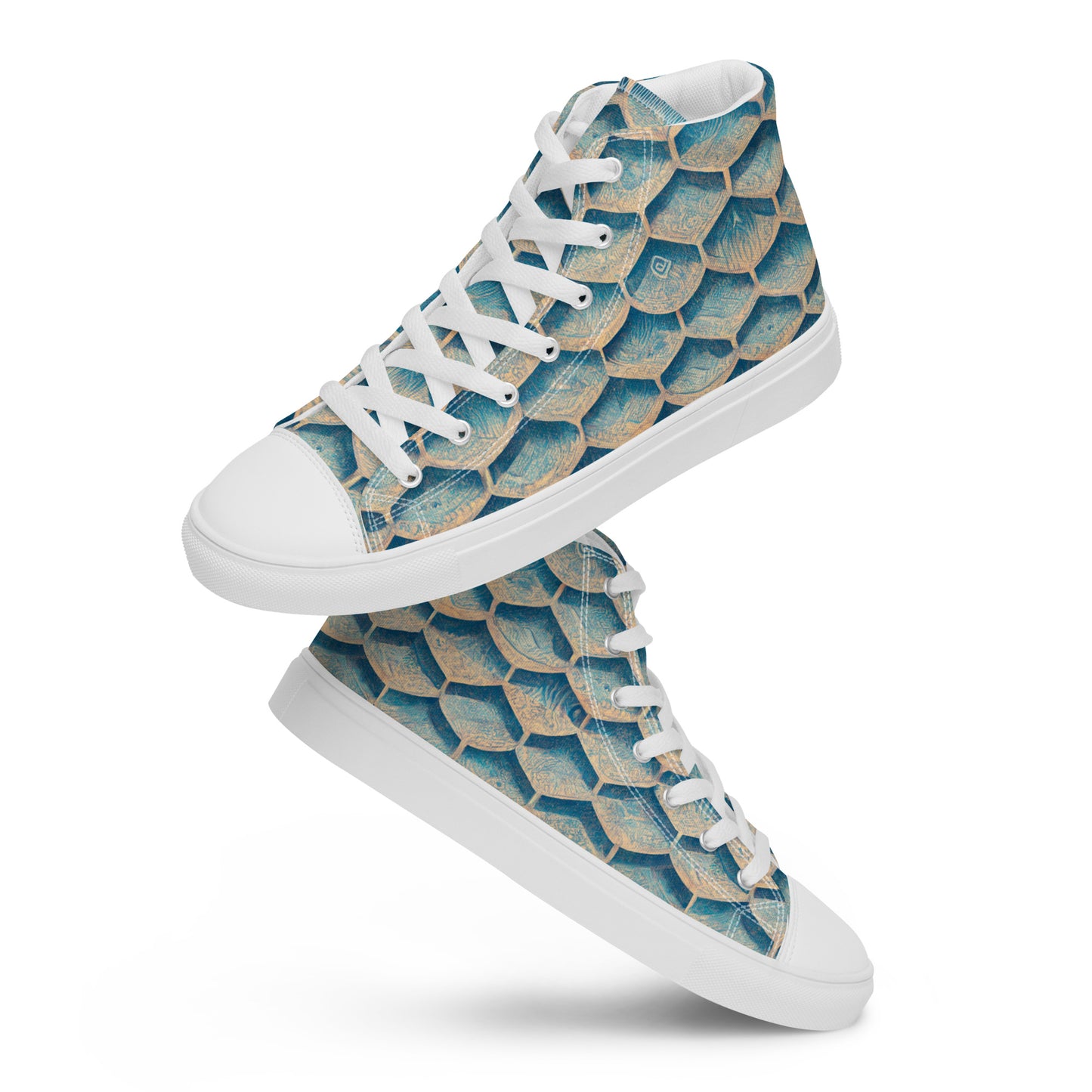 Seafoam Scales Women’s high top canvas shoes