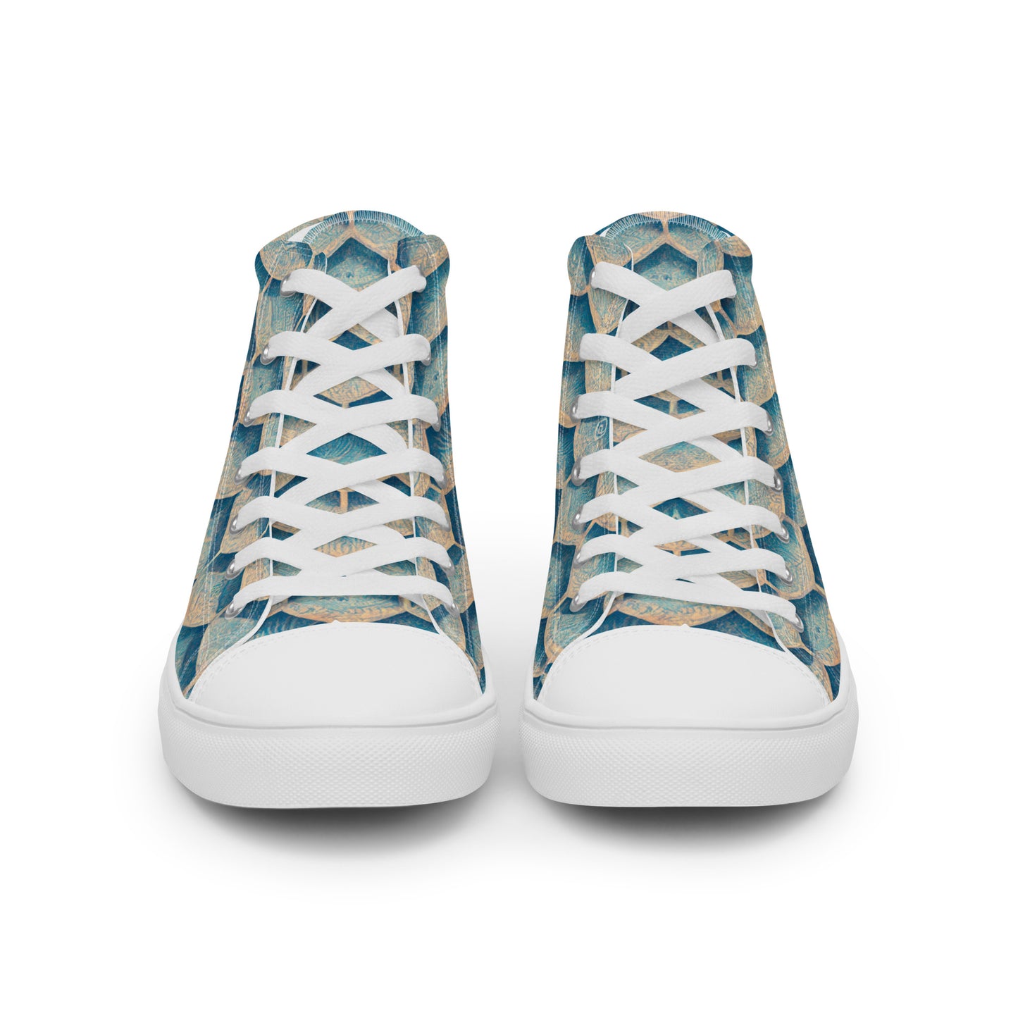 Seafoam Scales Women’s high top canvas shoes