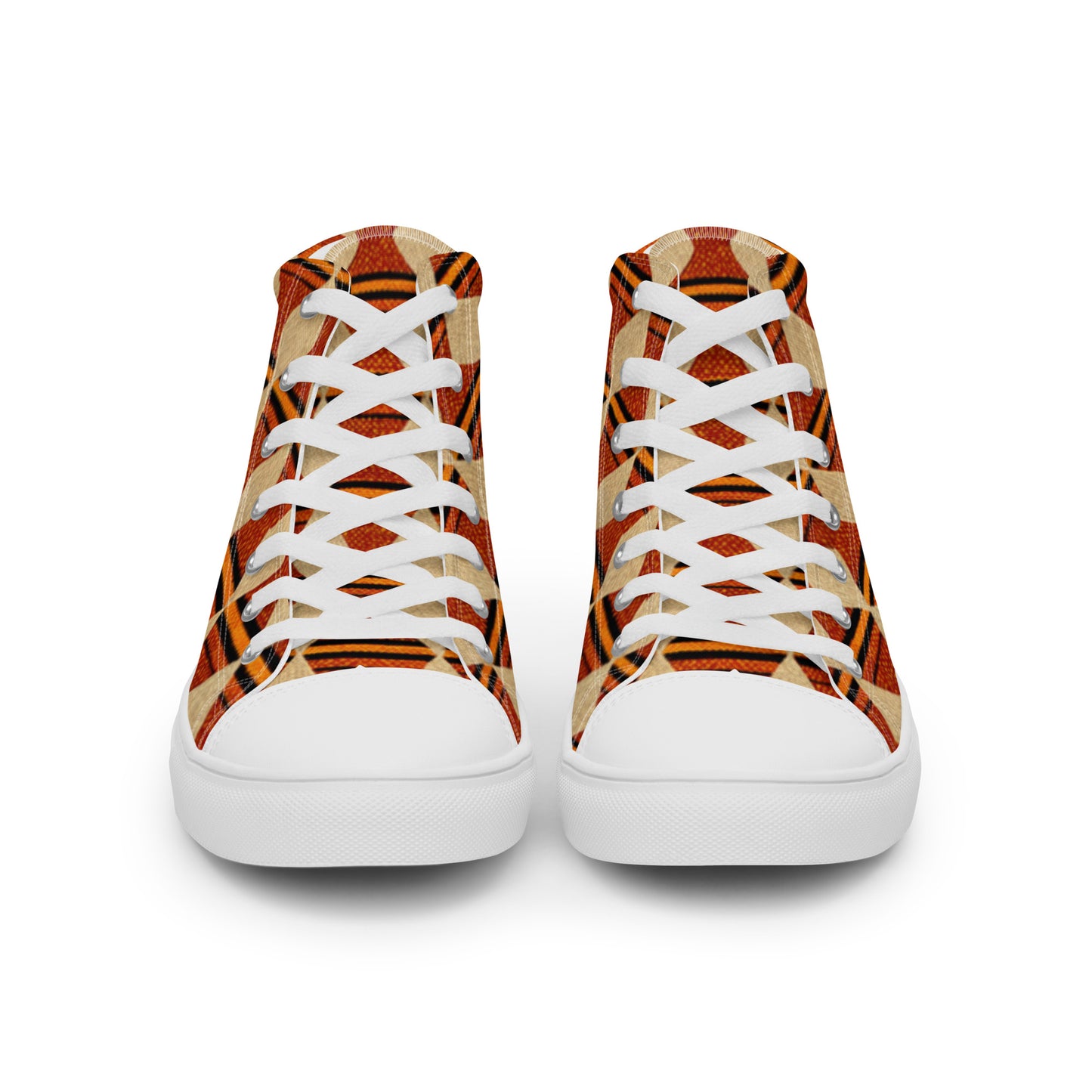 Tribal Tranquility In Neutral Women’s high top canvas shoes