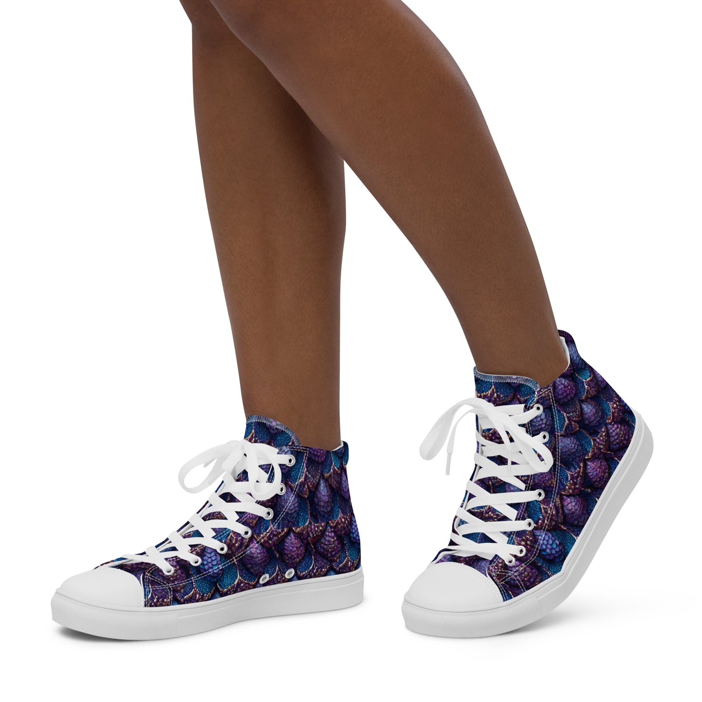 Luminosa, the Radiant Amethyst Drakon Women’s high top canvas shoes