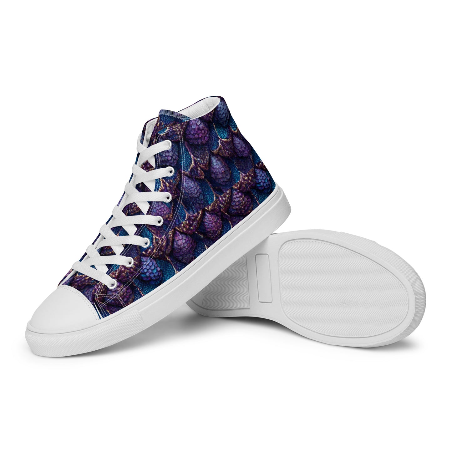 Luminosa, the Radiant Amethyst Drakon Women’s high top canvas shoes