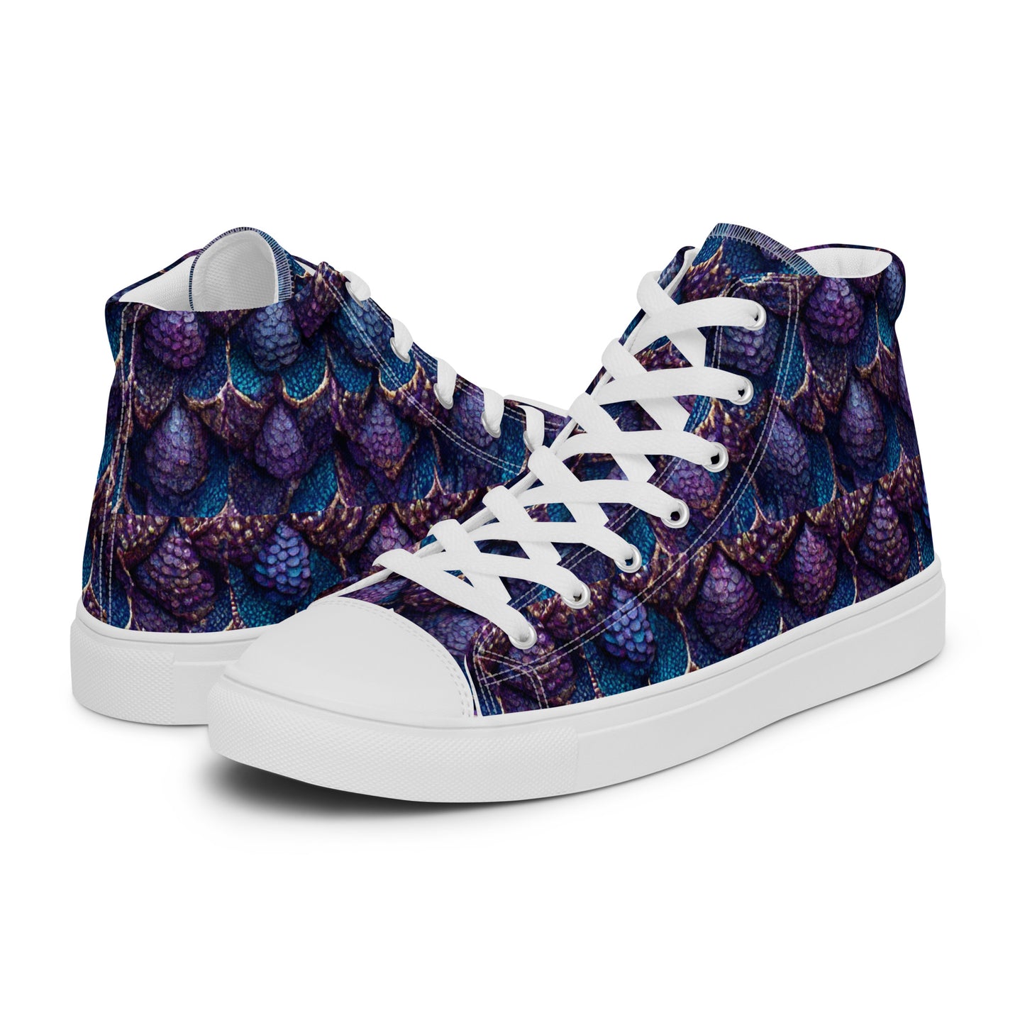 Luminosa, the Radiant Amethyst Drakon Women’s high top canvas shoes