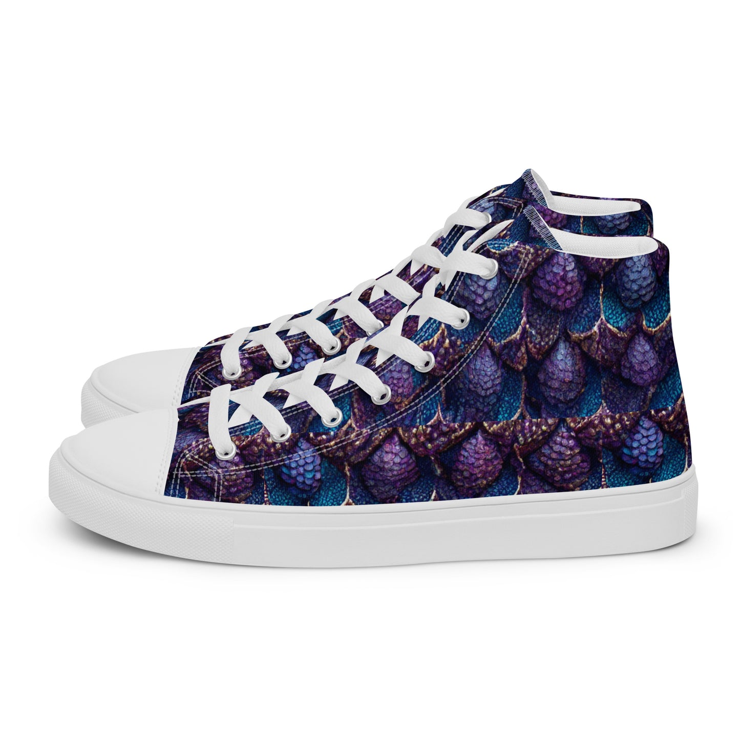 Luminosa, the Radiant Amethyst Drakon Women’s high top canvas shoes