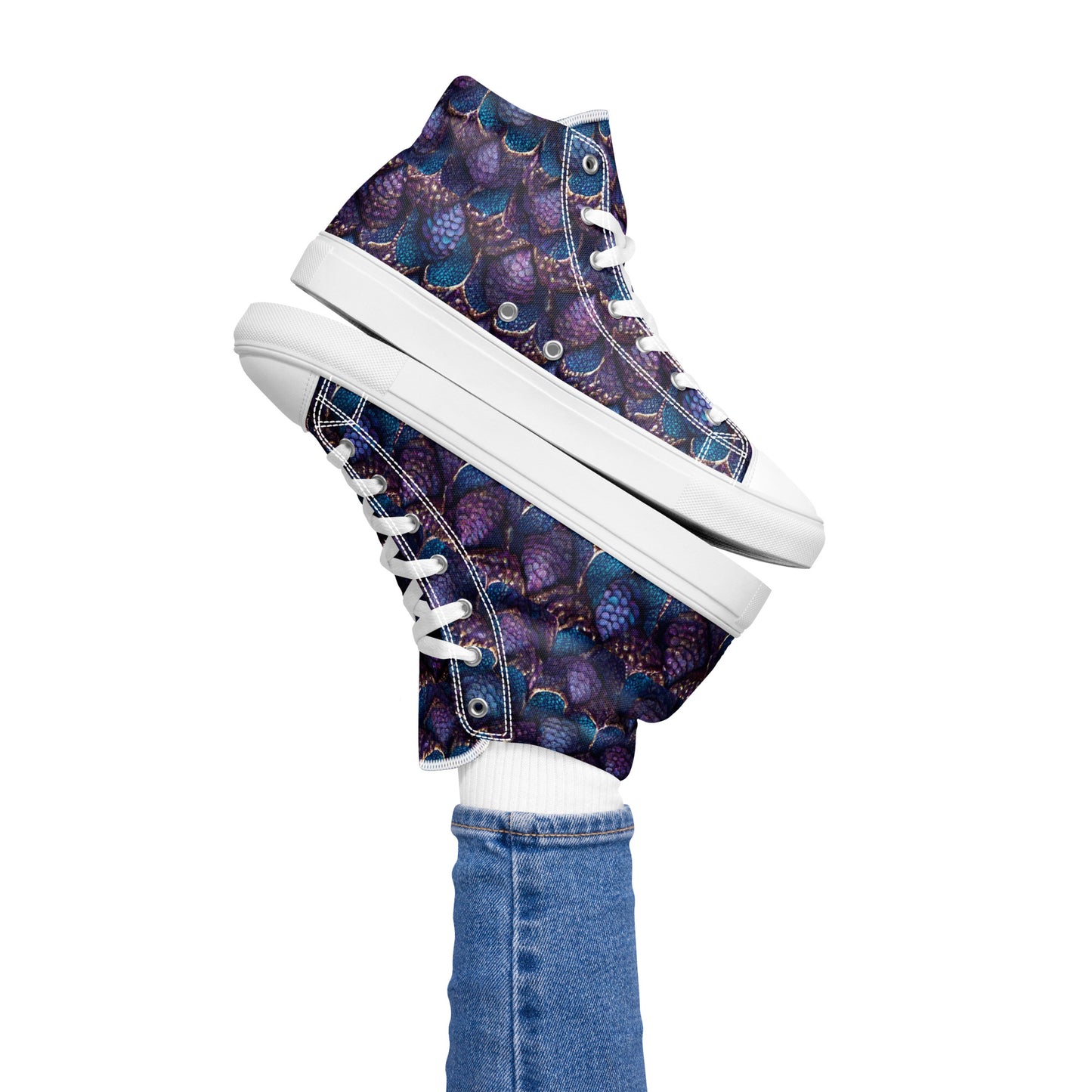 Luminosa, the Radiant Amethyst Drakon Women’s high top canvas shoes