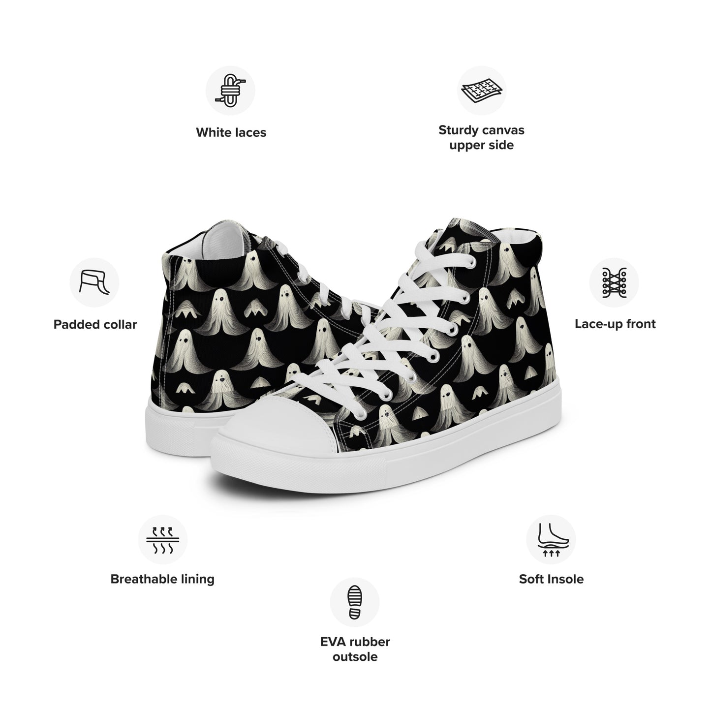 Ghostly Illusions Women’s high top canvas shoes