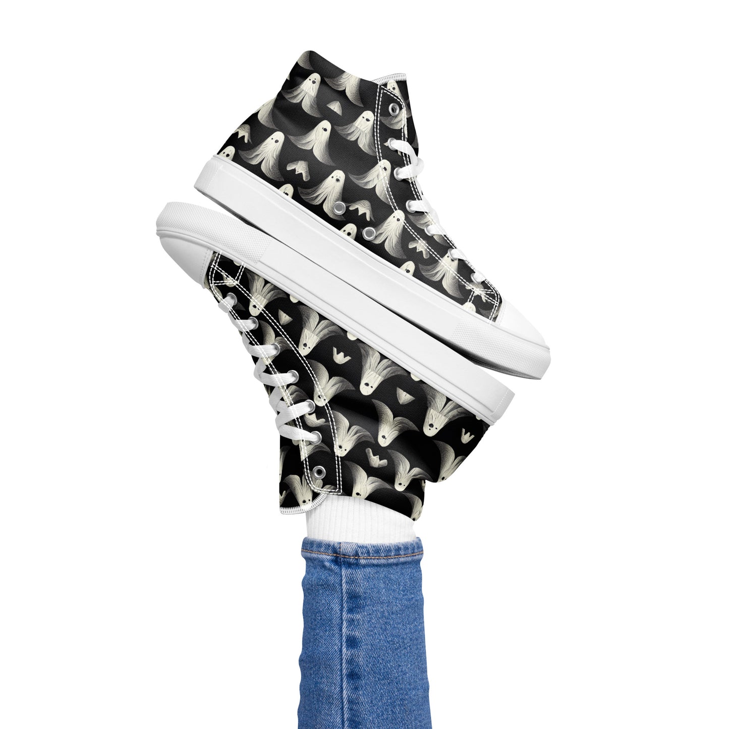 Ghostly Illusions Women’s high top canvas shoes