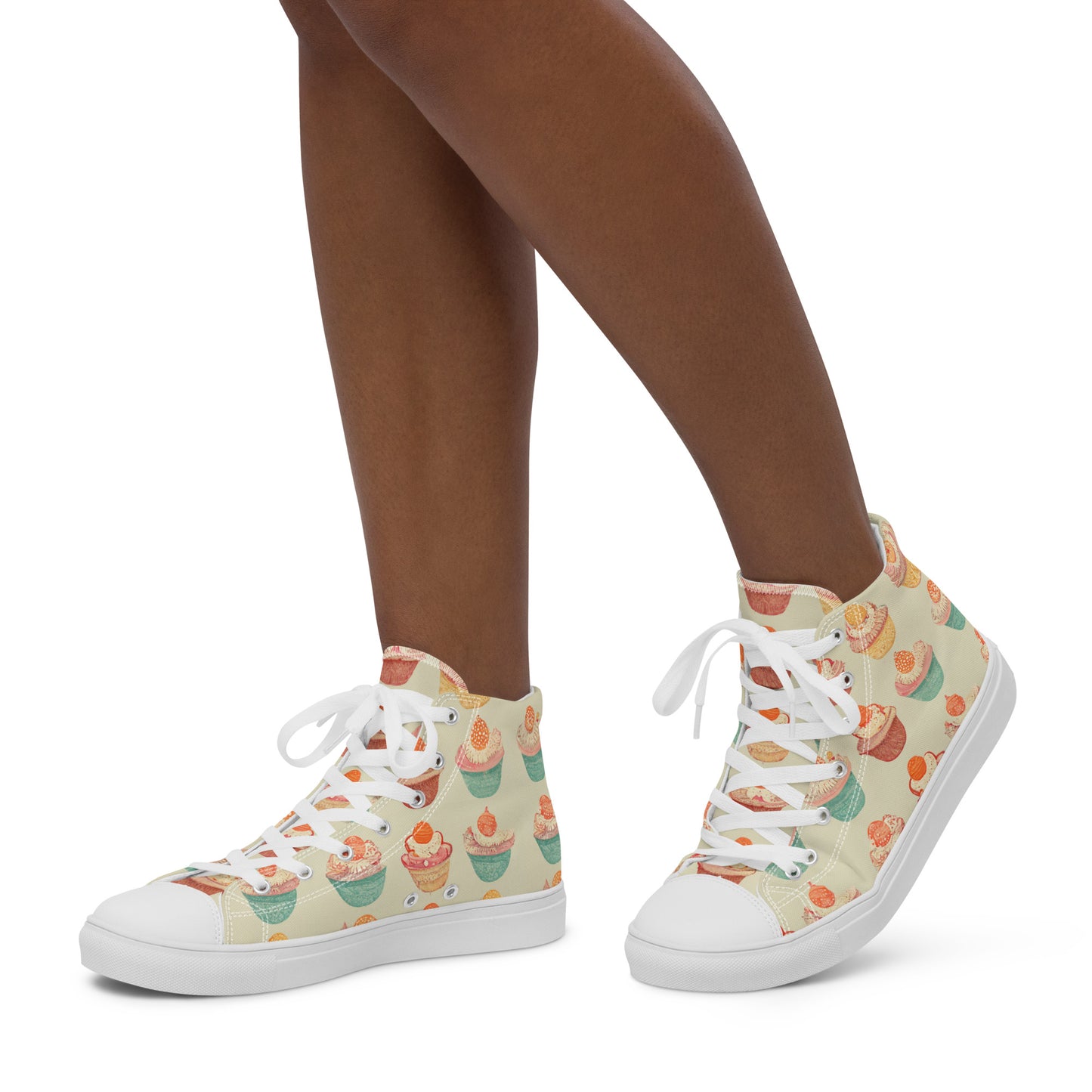 Cupcakery Women’s high top canvas shoes