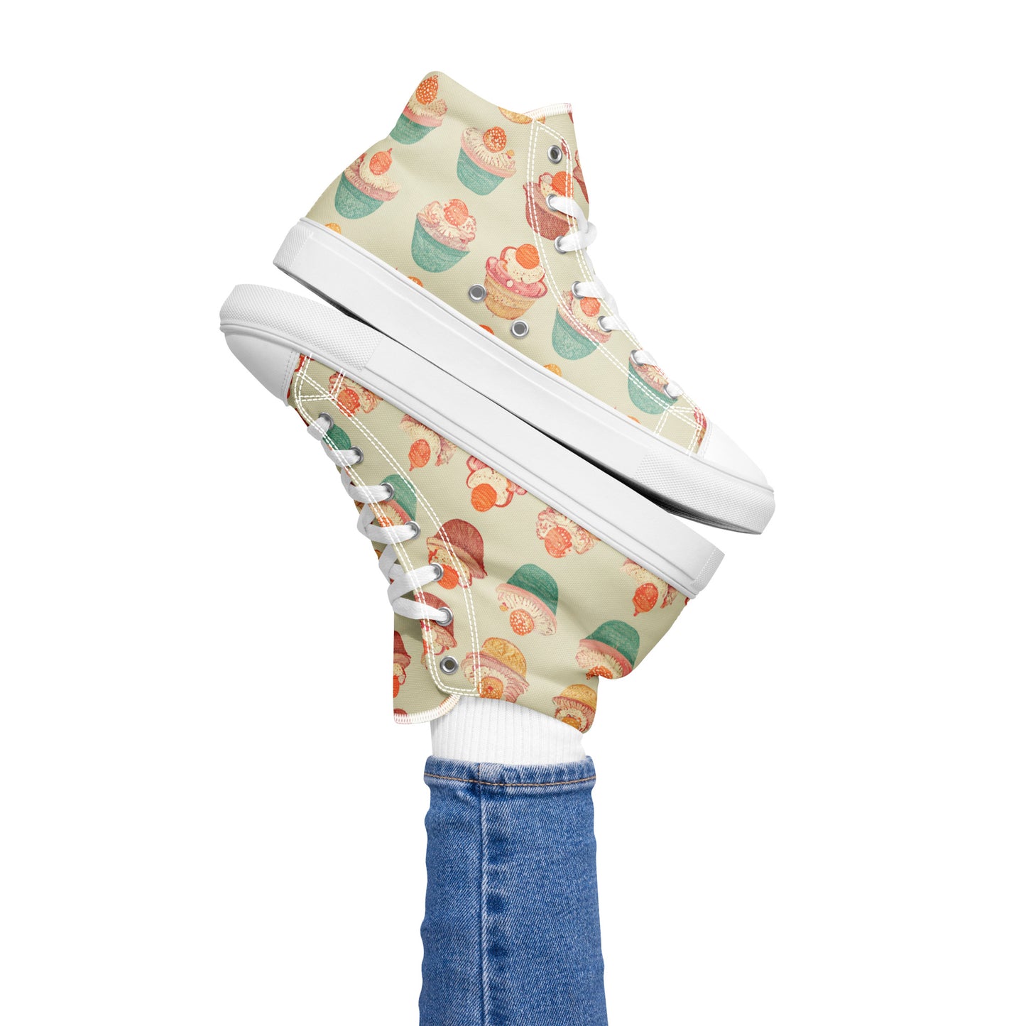 Cupcakery Women’s high top canvas shoes